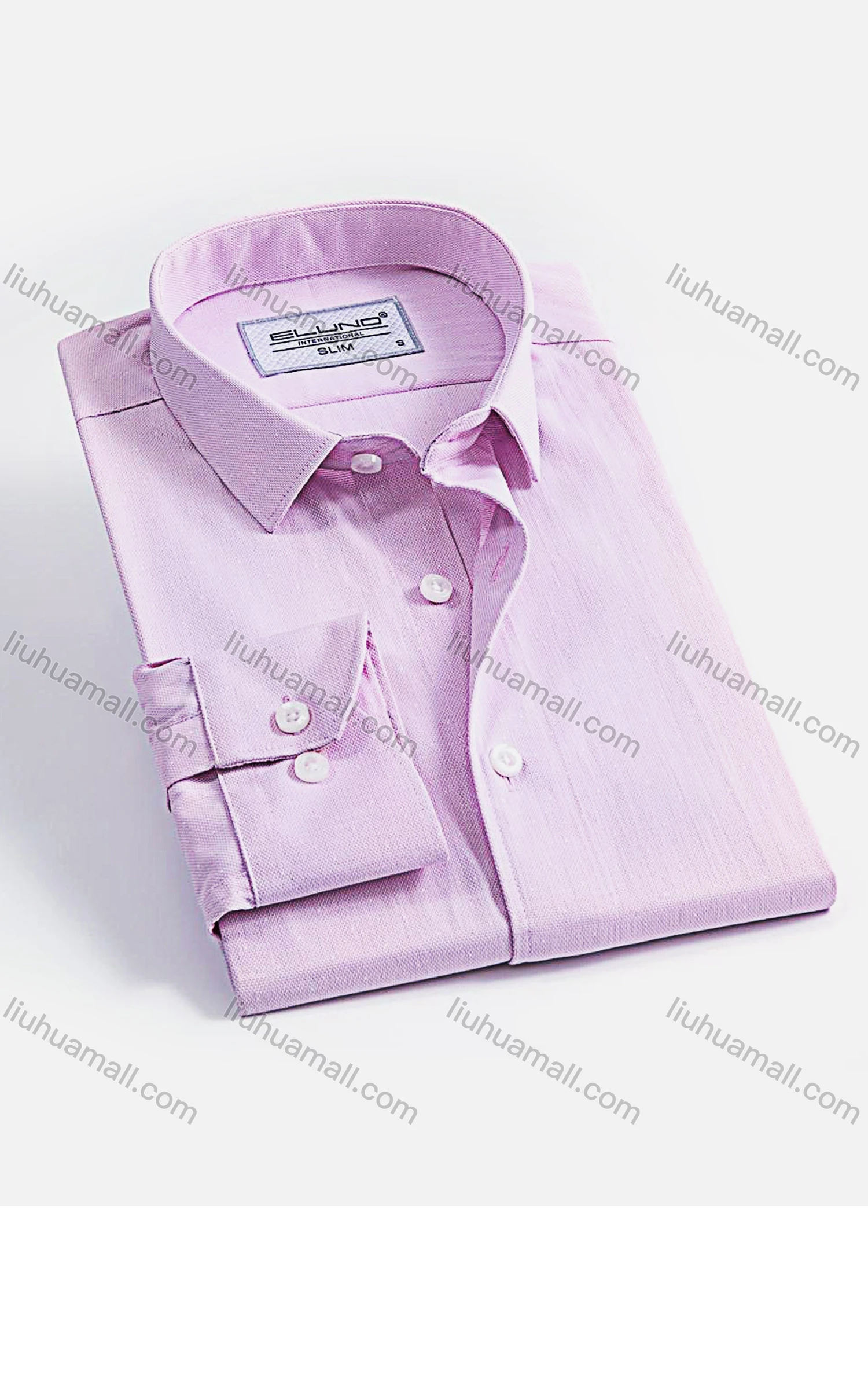 Wholesale Men's Formal Collared Long Sleeve Button Down Plain Shirt - Liuhuamall