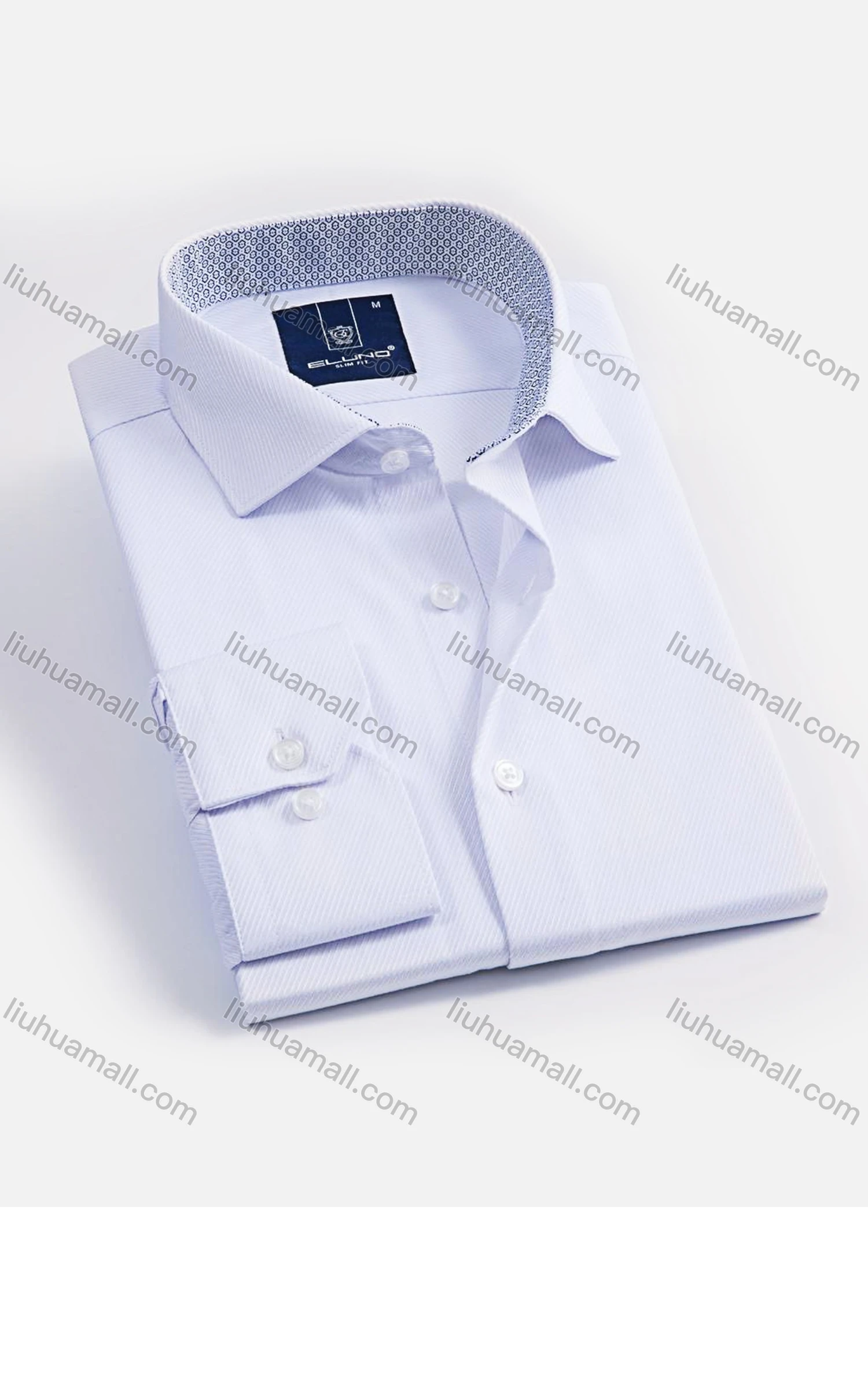 Wholesale Men's Formal Collared Long Sleeve Button Down Plain Shirts - Liuhuamall