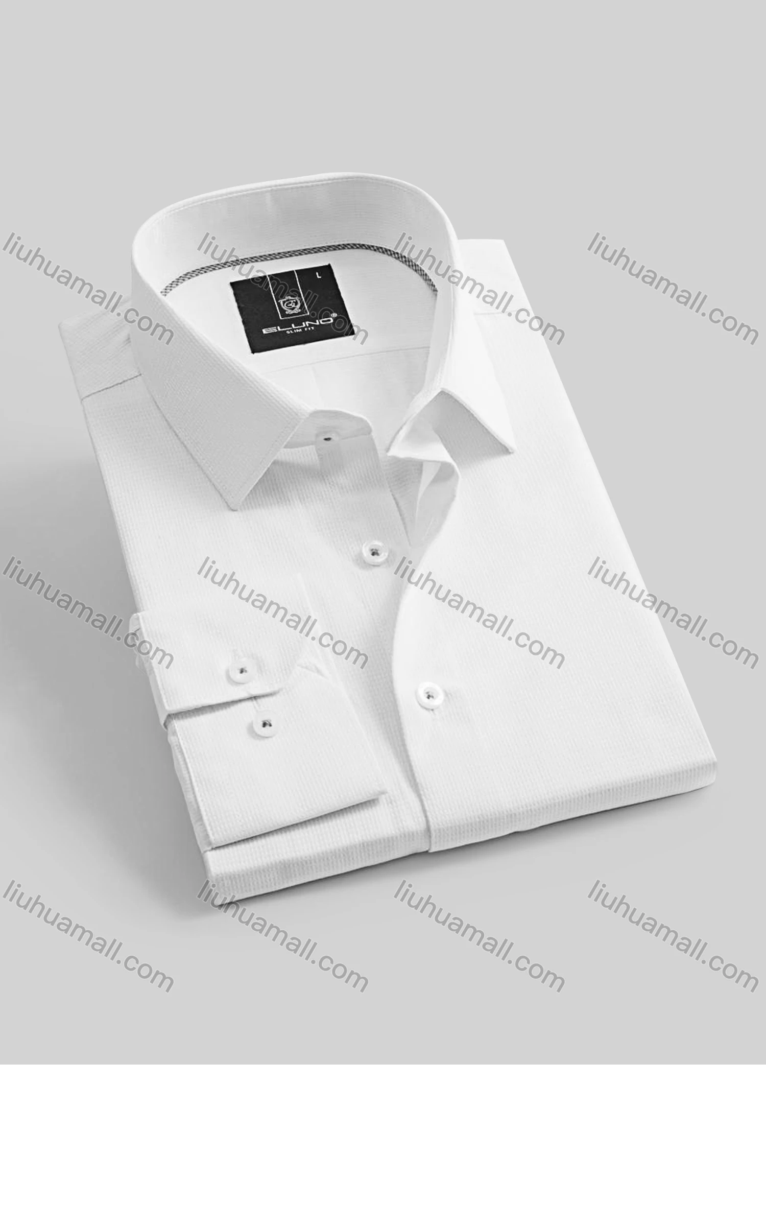 Wholesale Men's Casual Long Sleeve Collared Button Down Plain Shirts - Liuhuamall