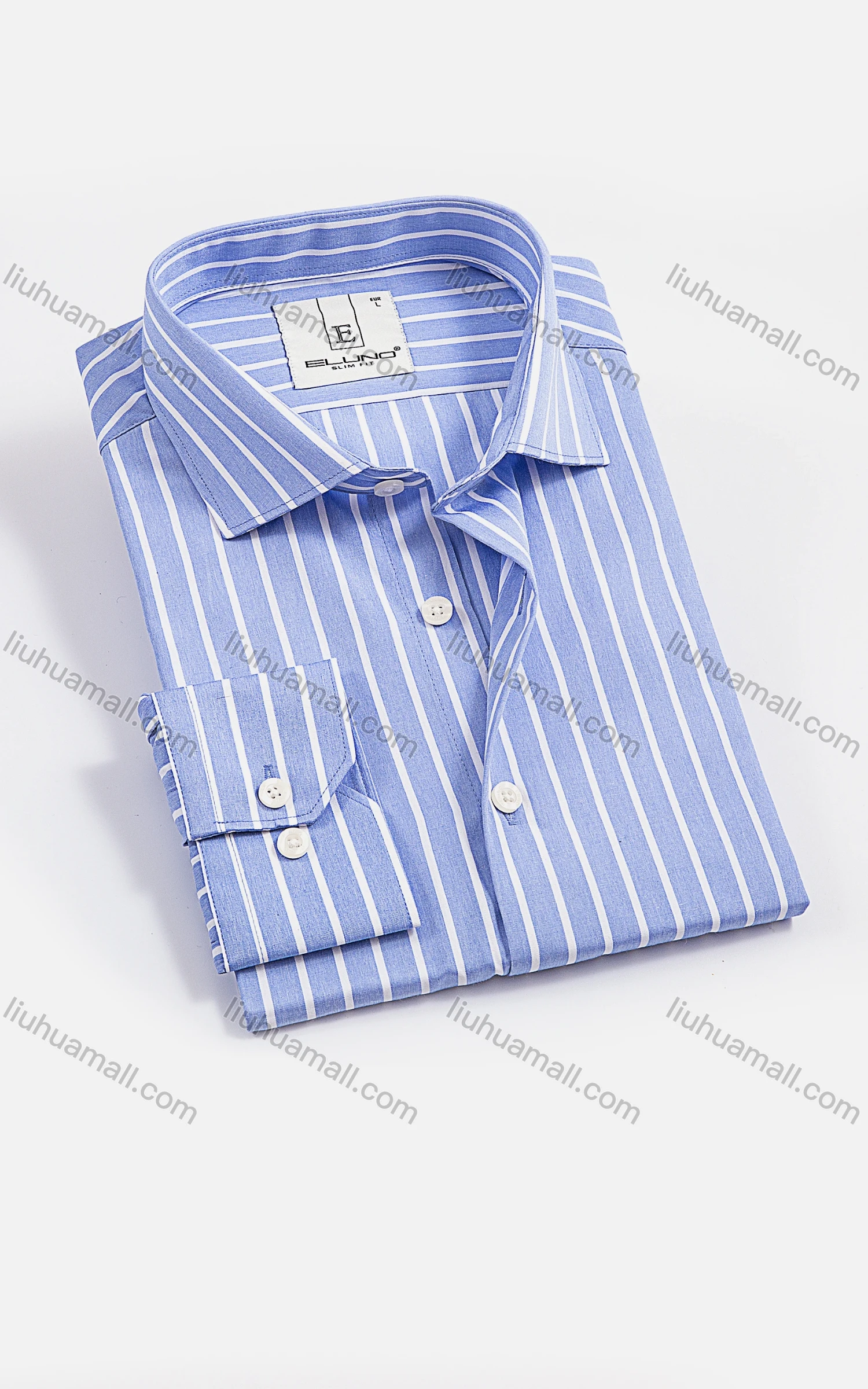 Wholesale Men's Casual Collared Long Sleeve Button Down Striped Shirts - Liuhuamall