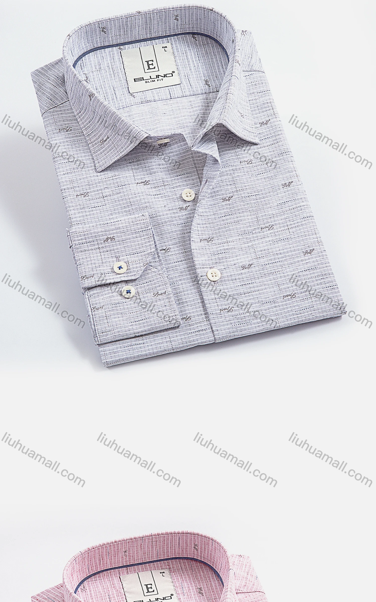 Wholesale Men's Collared Long Sleeve Button Down Allover Print Formal Shirt - Liuhuamall