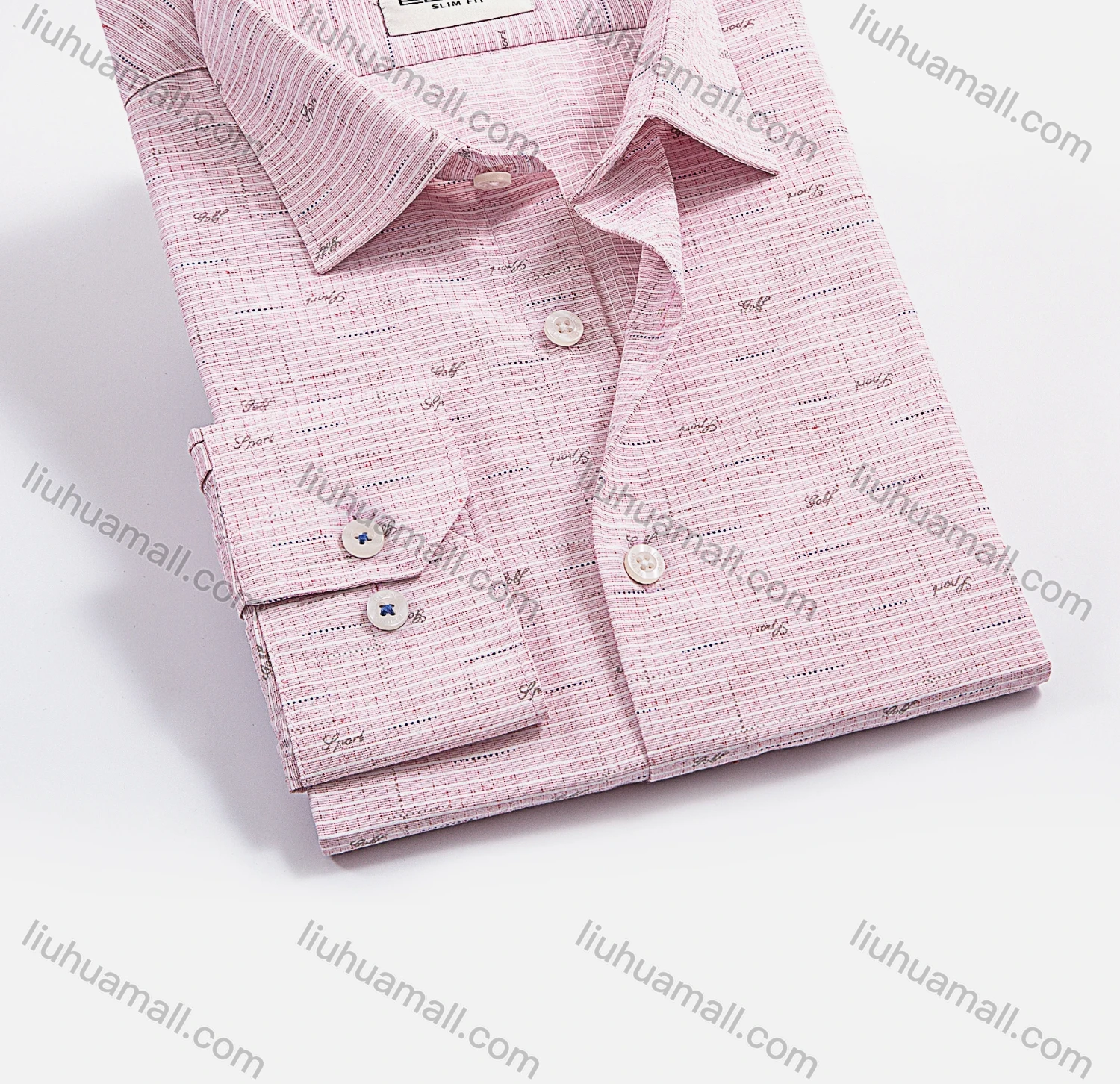 Wholesale Men's Collared Long Sleeve Button Down Allover Print Formal Shirt - Liuhuamall