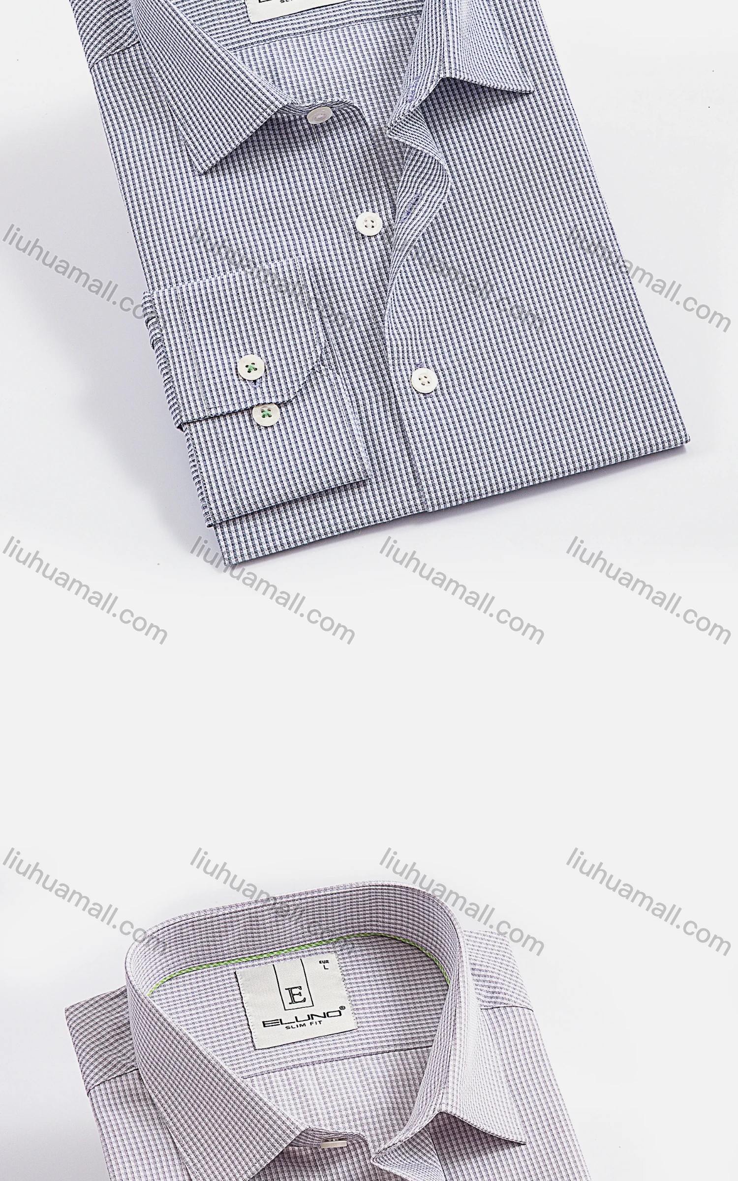 Wholesale Men's Casual Business Collared Long Sleeve Button Down Gingham Shirts - Liuhuamall