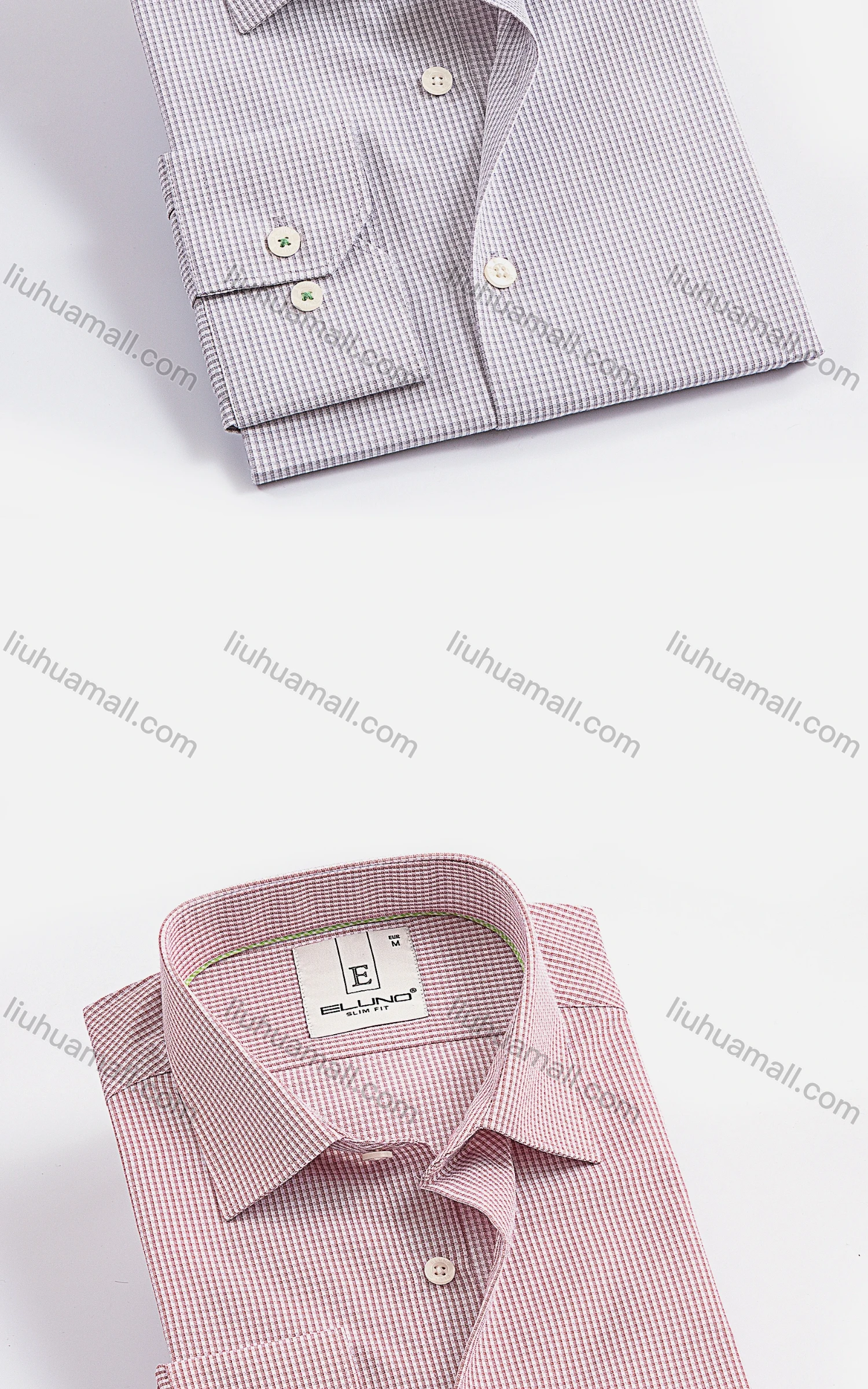 Wholesale Men's Casual Business Collared Long Sleeve Button Down Gingham Shirts - Liuhuamall