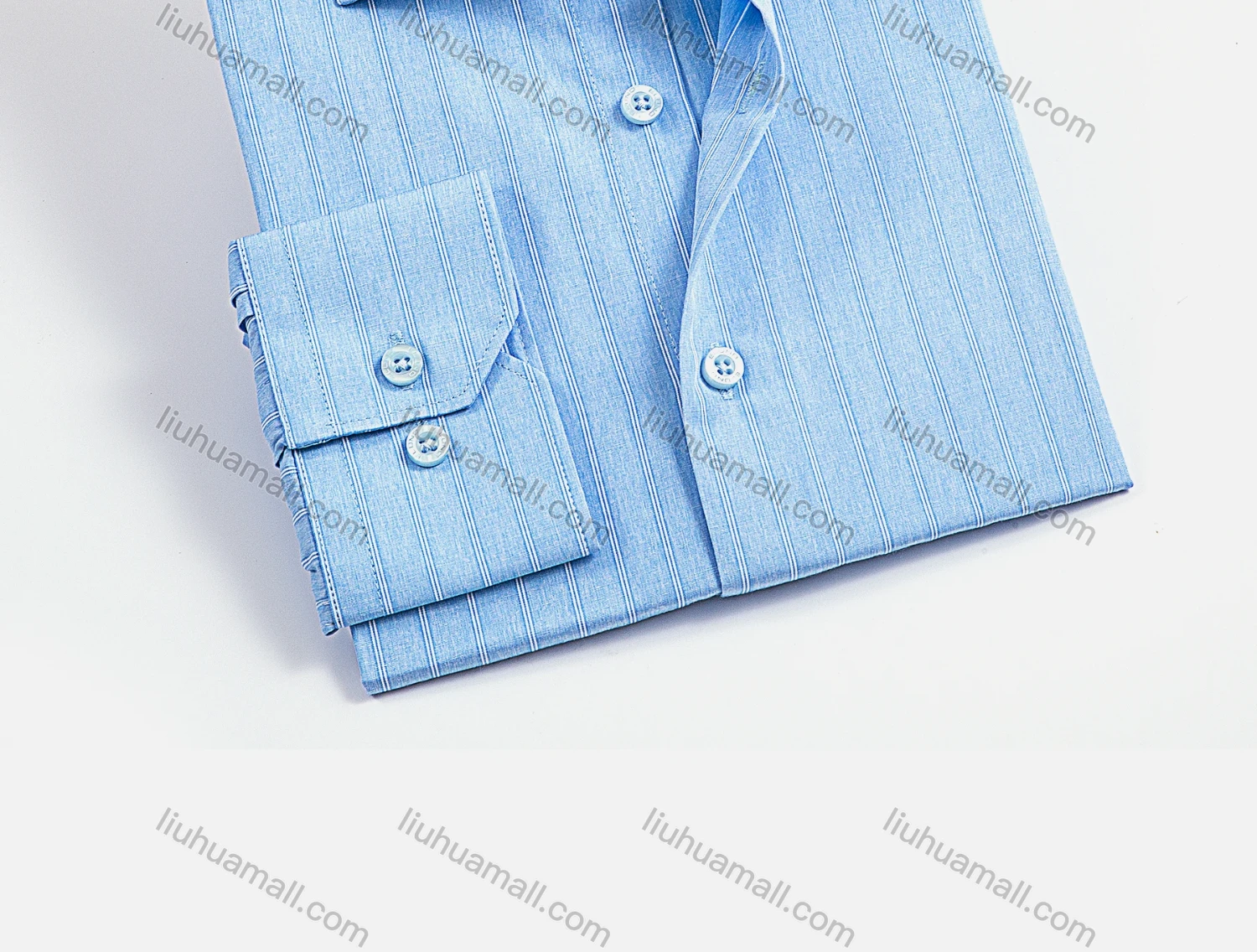 Wholesale Men's Casual Collared Long Sleeve Button Down Striped Shirt - Liuhuamall
