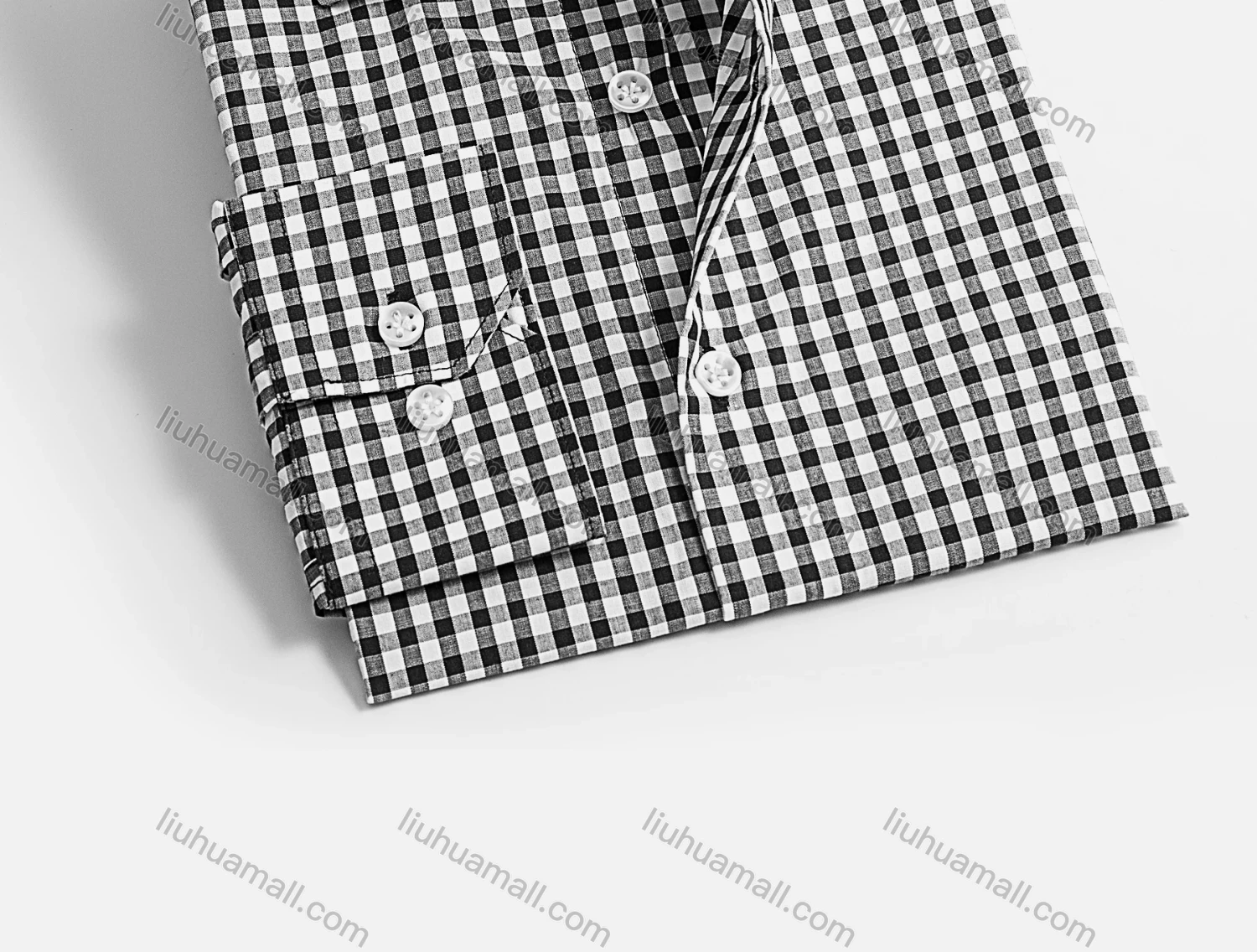 Wholesale Men's Collared Long Sleeve Button Down Gingham Casual Shirt - Liuhuamall
