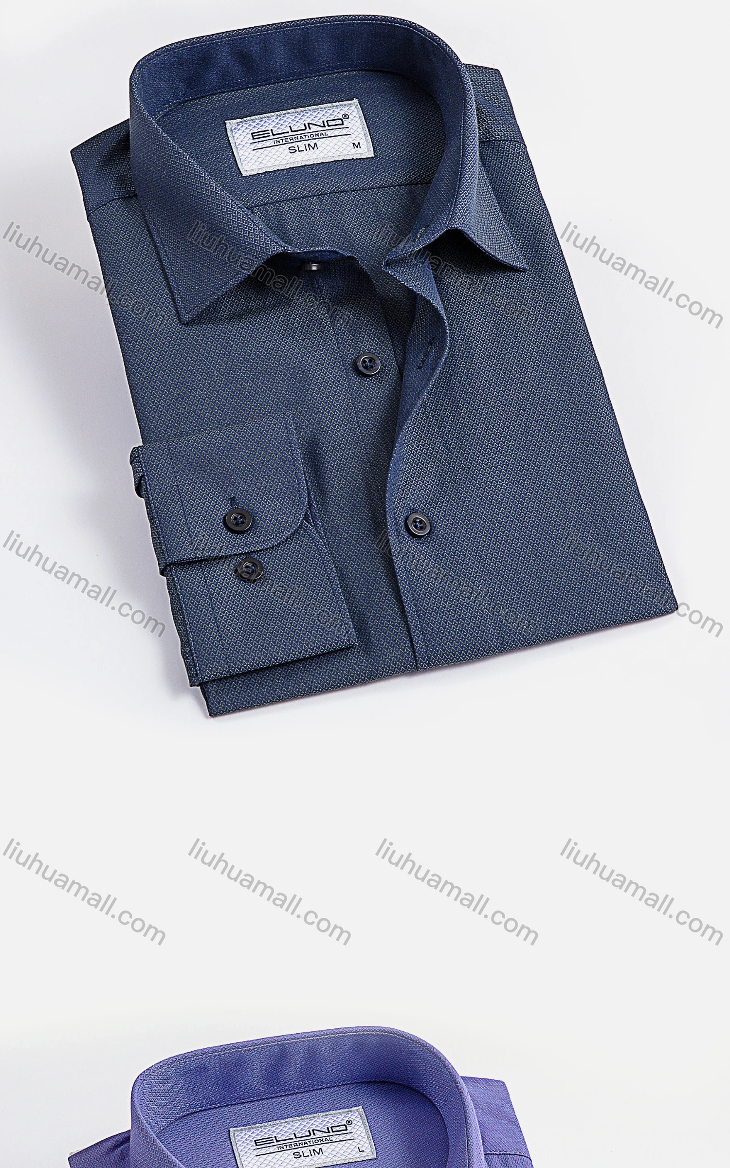 Wholesale Men's Formal Stand Collar Long Sleeve Buttons Argyle Allover Print Shirt - Liuhuamall