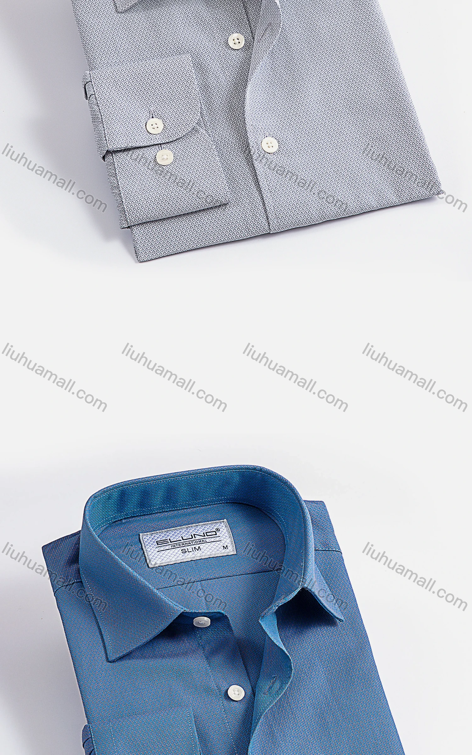 Wholesale Men's Formal Stand Collar Long Sleeve Buttons Argyle Allover Print Shirt - Liuhuamall