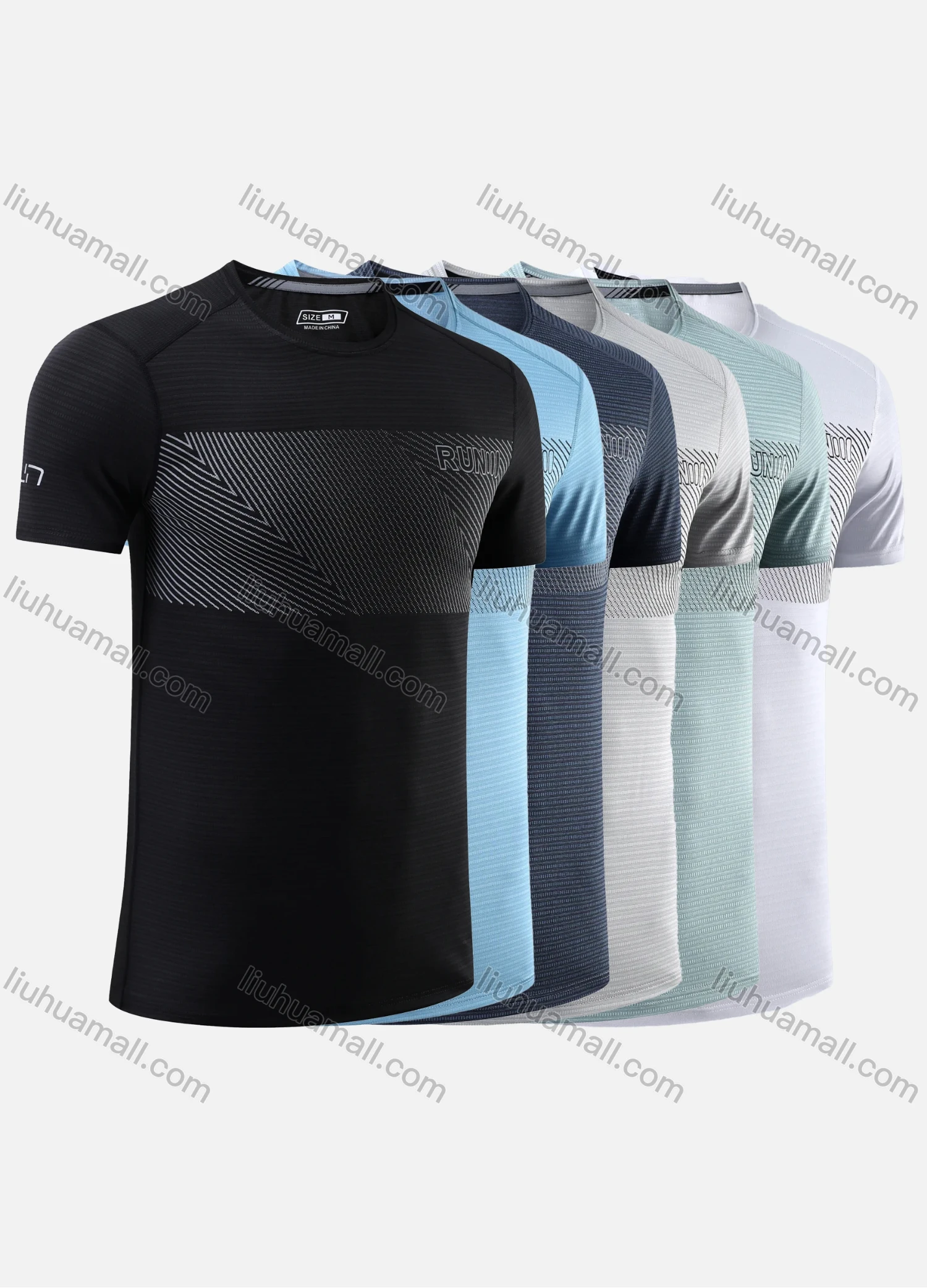 Wholesale Men's Quick Dry Comfy Workout Chevron Letter Athletic Short Sleeve T-Shirt 6201# - Liuhuamall