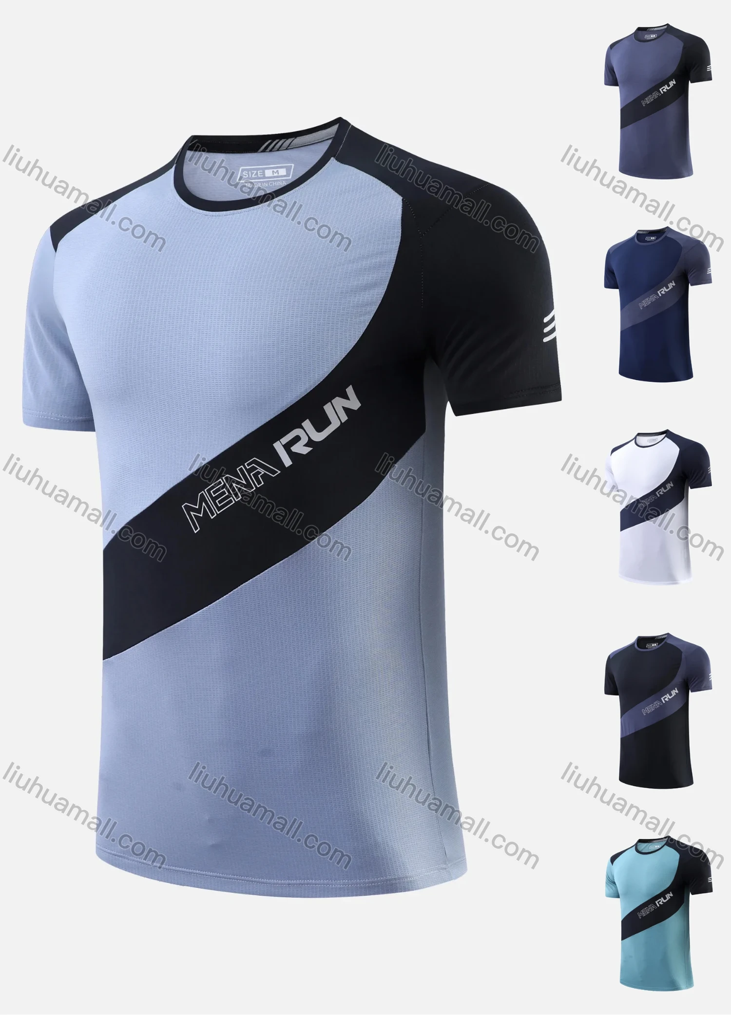 Wholesale Men's Quick Dry Comfy Workout Colorblock Slogan Athletic T-Shirt 6711# - Liuhuamall