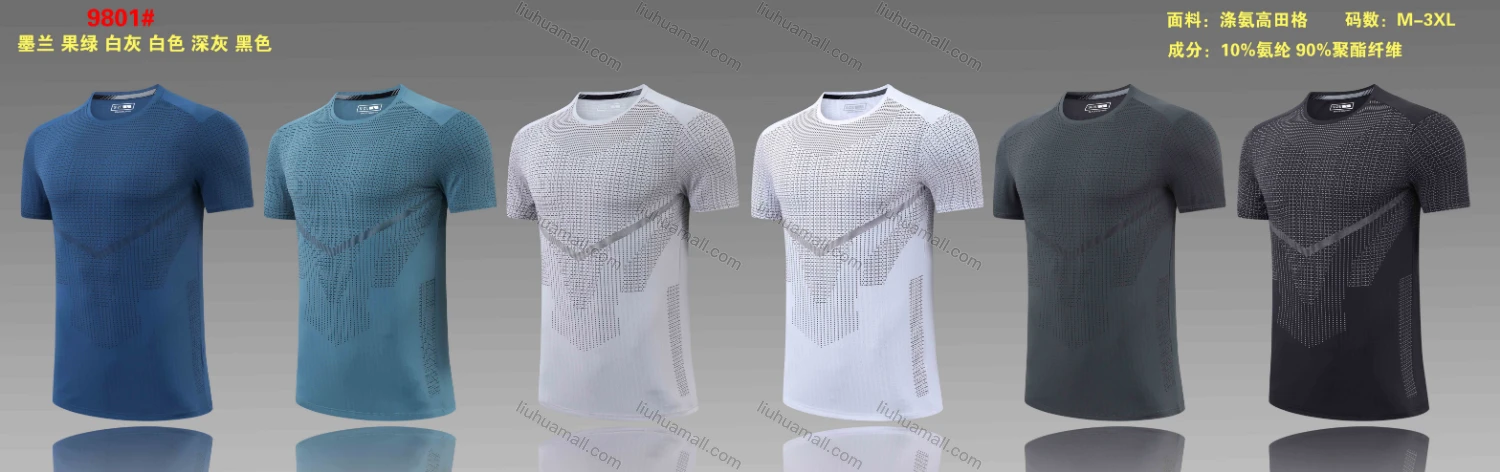Wholesale Men's Workout Quick Dry Breathable Round Neck Short Sleeve Training Active Tee 9801# - Liuhuamall