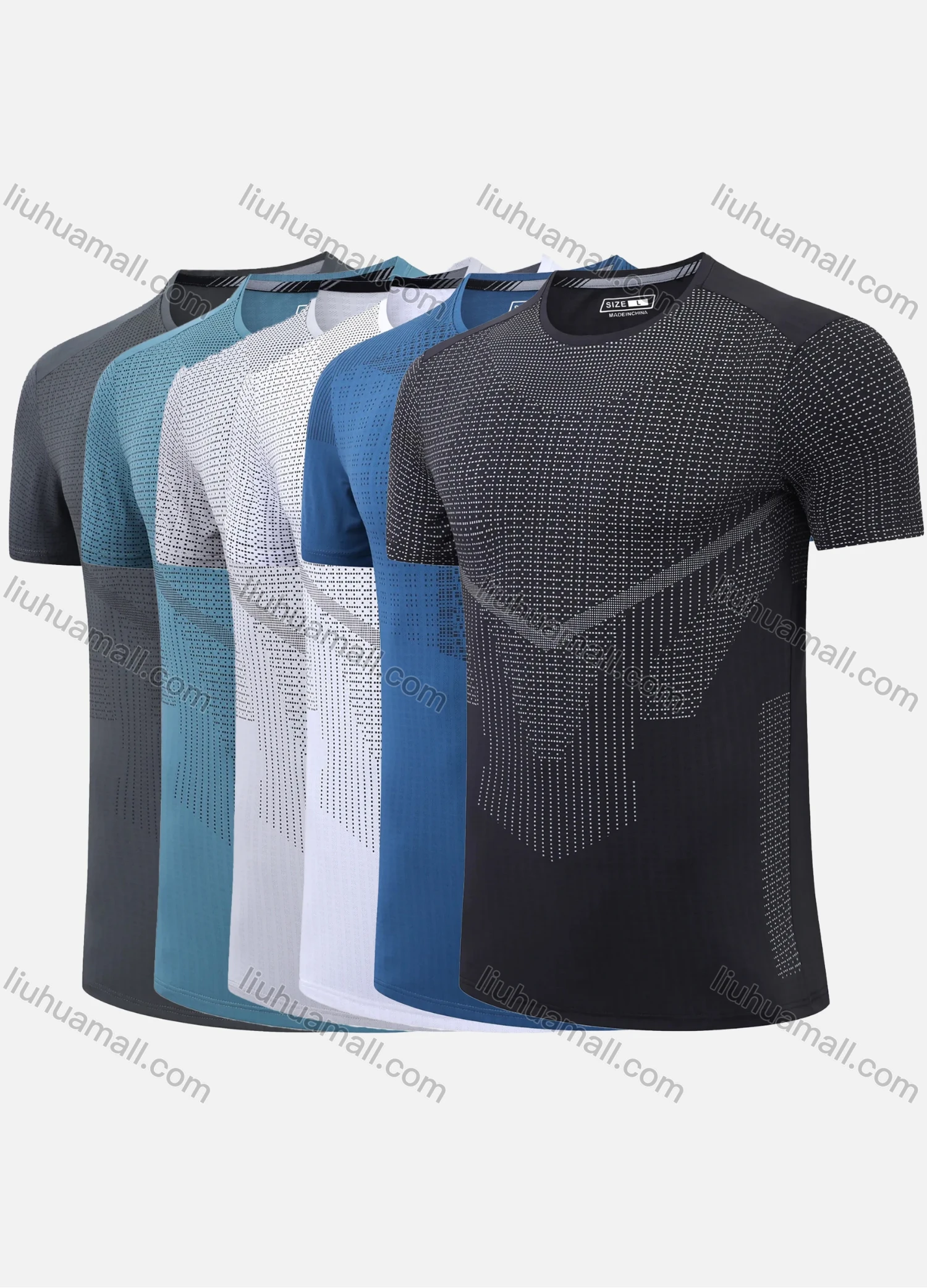Wholesale Men's Workout Quick Dry Breathable Round Neck Short Sleeve Training Active Tee 9801# - Liuhuamall