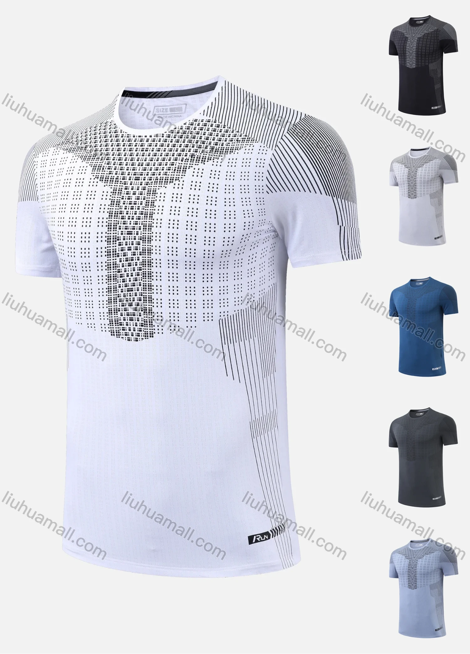 Wholesale Men's Quick Dry Comfy Breathable Training Short Sleeve Round Neck Workout T-Shirt 9802# - Liuhuamall