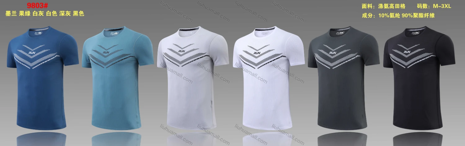Wholesale Men's Quick Dry Comfy Breathable Letter Training Workout T-Shirt 9803# - Liuhuamall