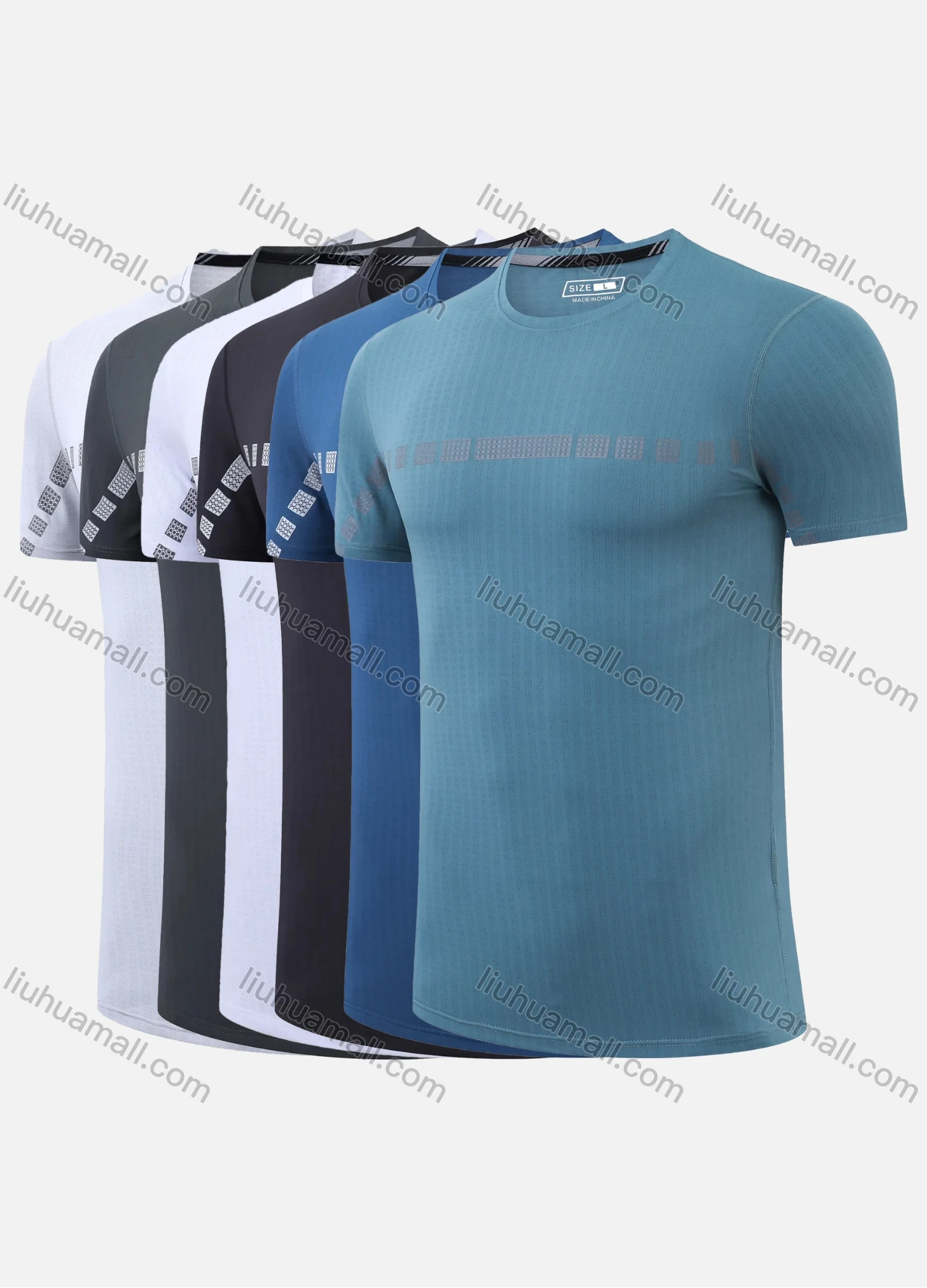 Wholesale Men's Quick Dry Comfy Breathable Hot Stamping Print Training Workout T-Shirt 9807# - Liuhuamall