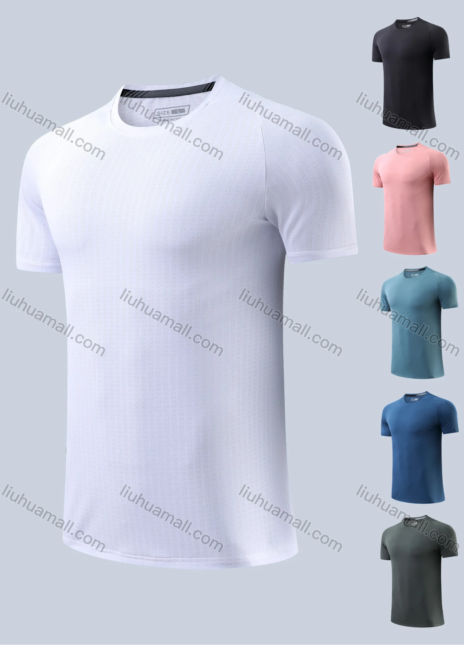 Wholesale Men's Workout Quick Dry Plain Short Sleeve Round Neck Training Active Tee 9808# - Liuhuamall