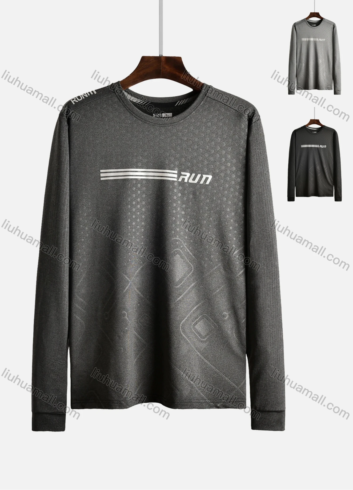 Wholesale Men's Round Neck Long Sleeve Letter Graphic Workout Sweatshirt 2080# - Liuhuamall