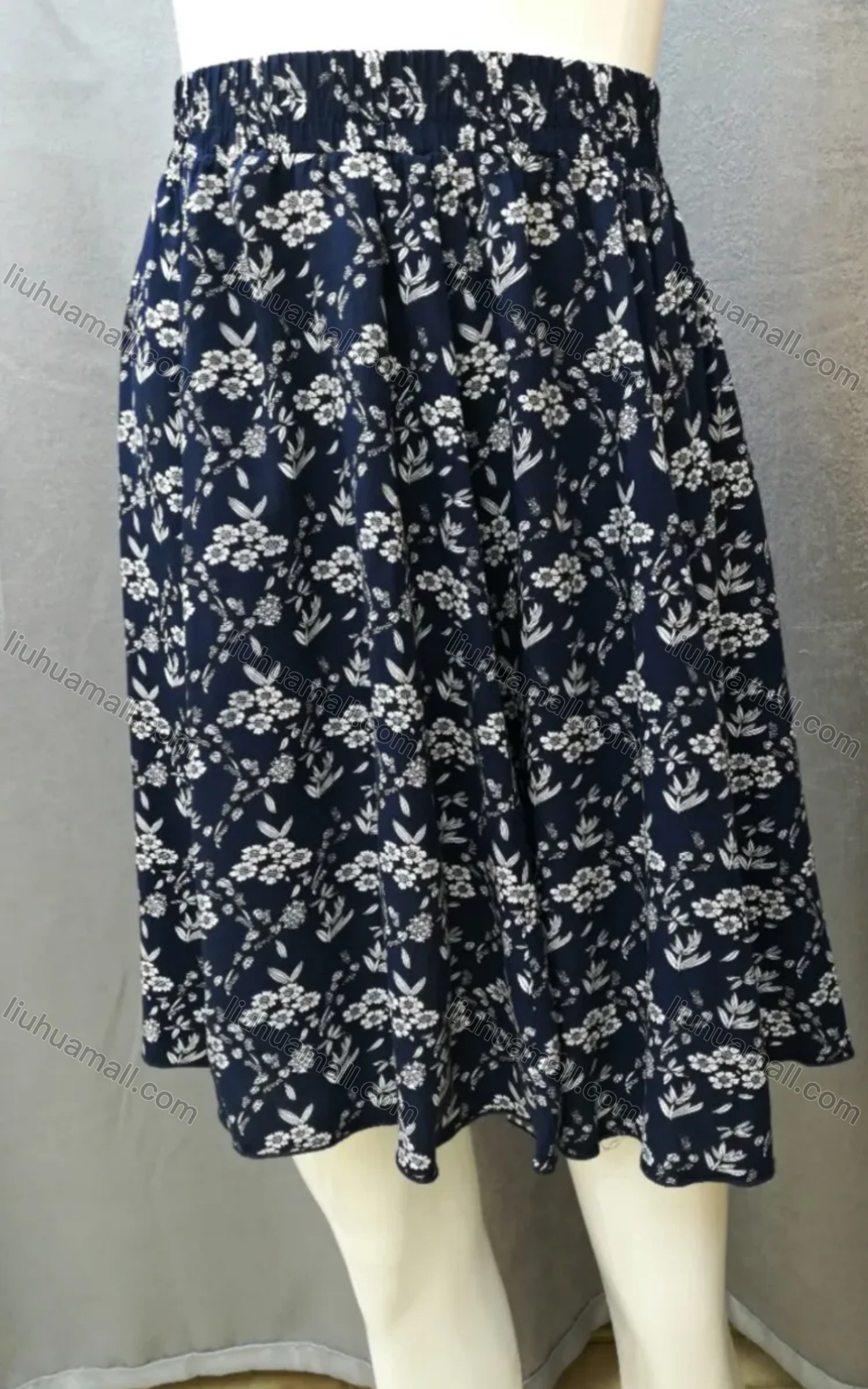 Wholesale Women's Elastic Waist Allover Print Ruffle Hem Casual Skirt - Liuhuamall