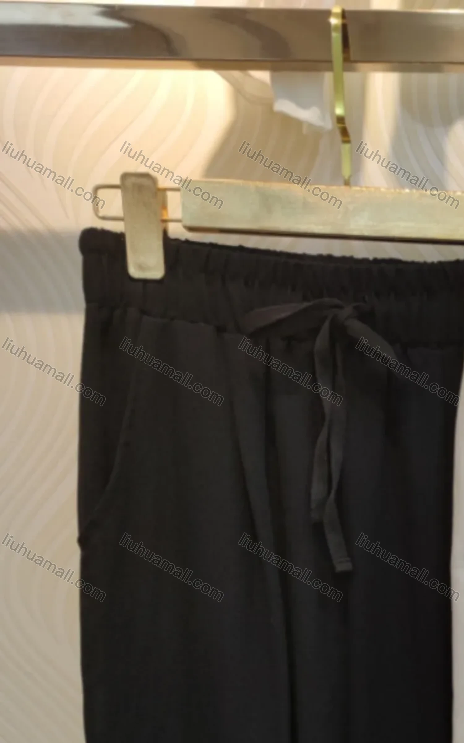 Wholesale Women's Casual Drawstring Pockets Plain Wide Leg Pants - Liuhuamall