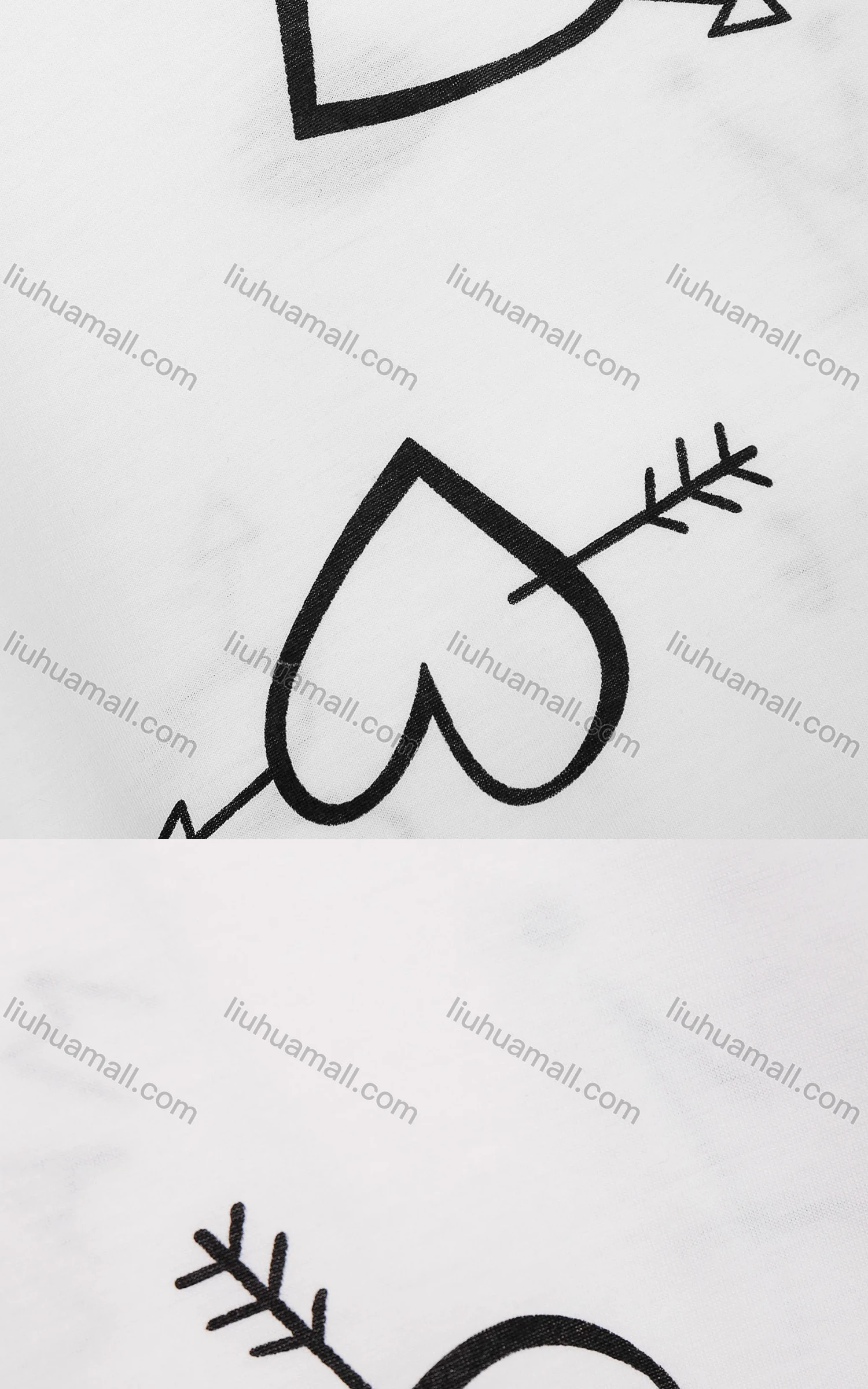 Wholesale Women's Casual Scoop Neck Short Sleeve Heart Letter Print T-Shirt 5753# - Liuhuamall