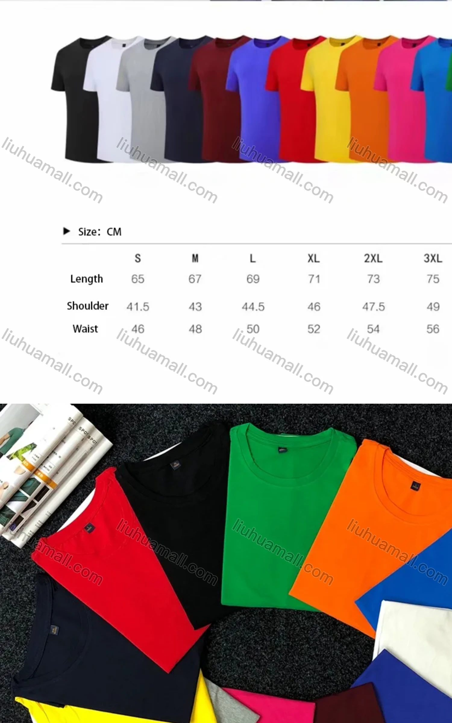 Wholesale Men's Basic Crew Neck Short Sleeve Plain T-shirt - Liuhuamall
