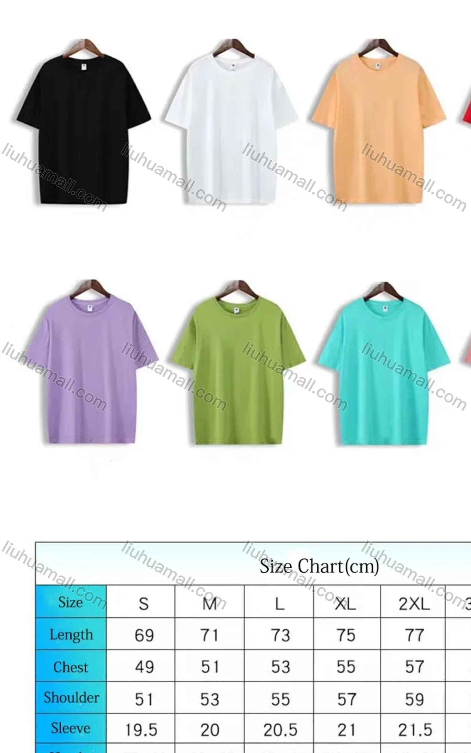 Wholesale Men's Basic Crew Neck Short Sleeve Drop Shoulder Loose Plain T-shirt - Liuhuamall