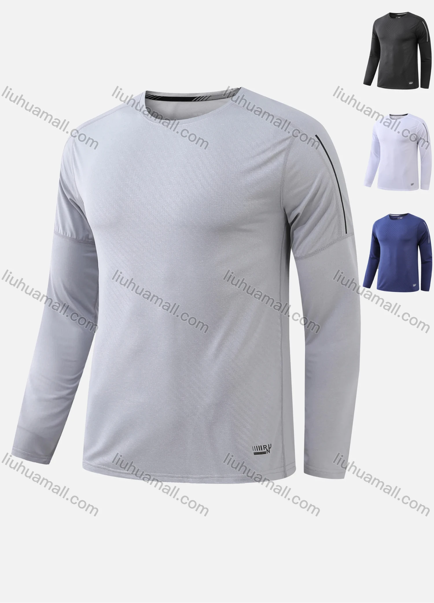 Wholesale Men's Round Neck Long Sleeve Plain Workout Running Pullover Sweatshirt T220# - Liuhuamall