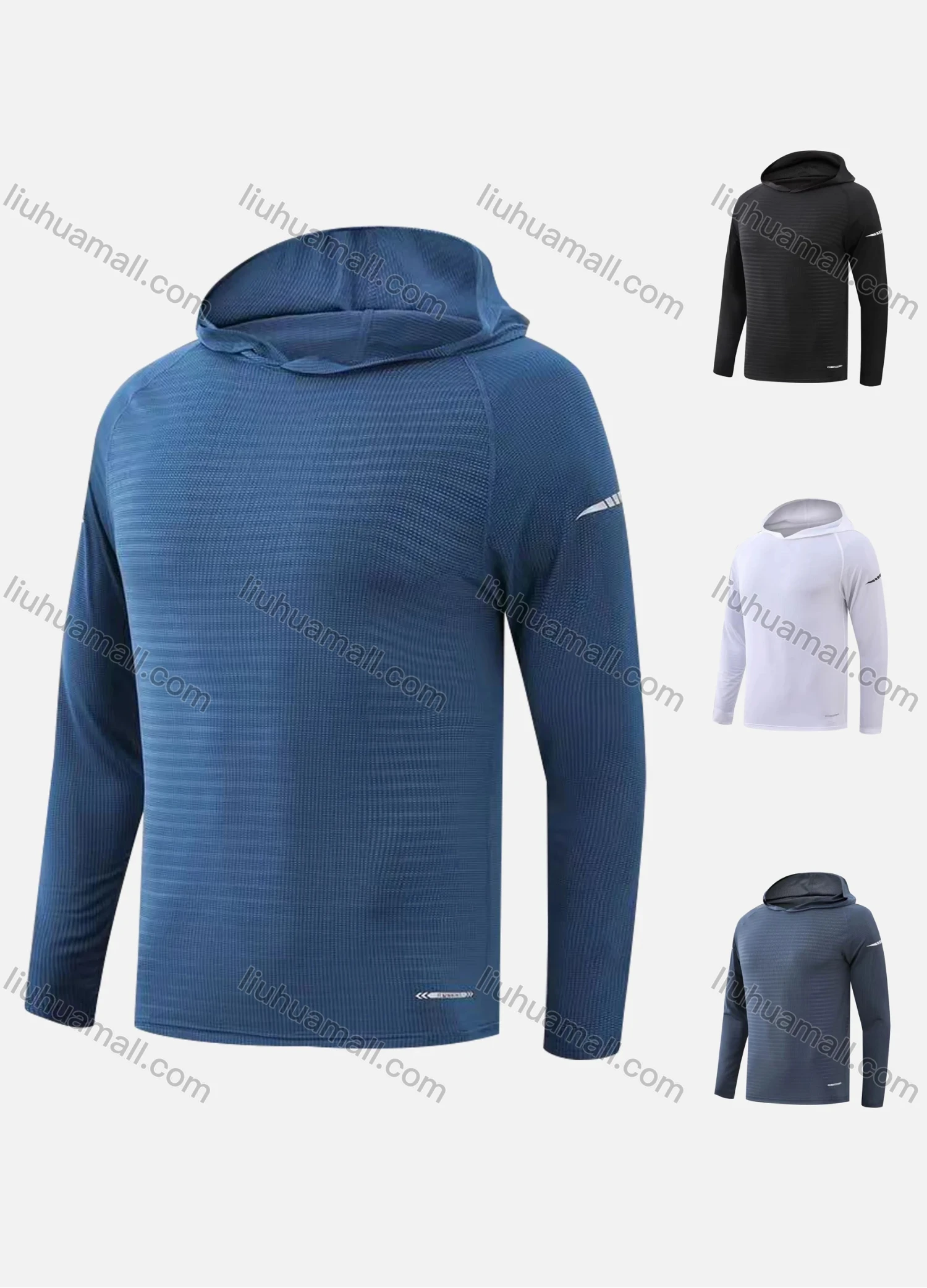 Wholesale Men`s Slim Fit Long Sleeve Lightweight Jacquard Athletic Hoodie T216# - Liuhuamall