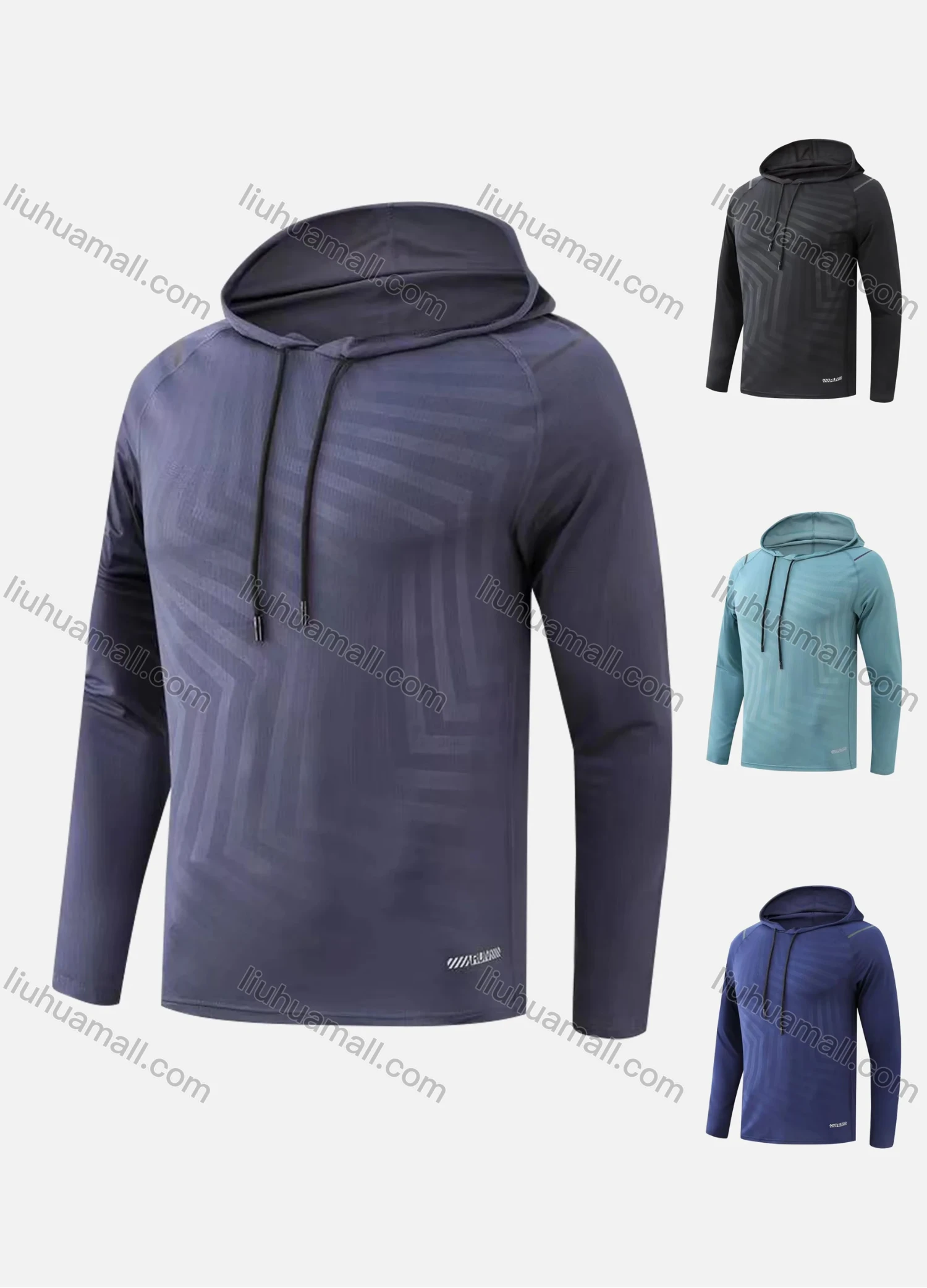 Wholesale Men`s Slim Fit Long Sleeve Lightweight Graphic Drawstring Athletic Hoodie T223# - Liuhuamall