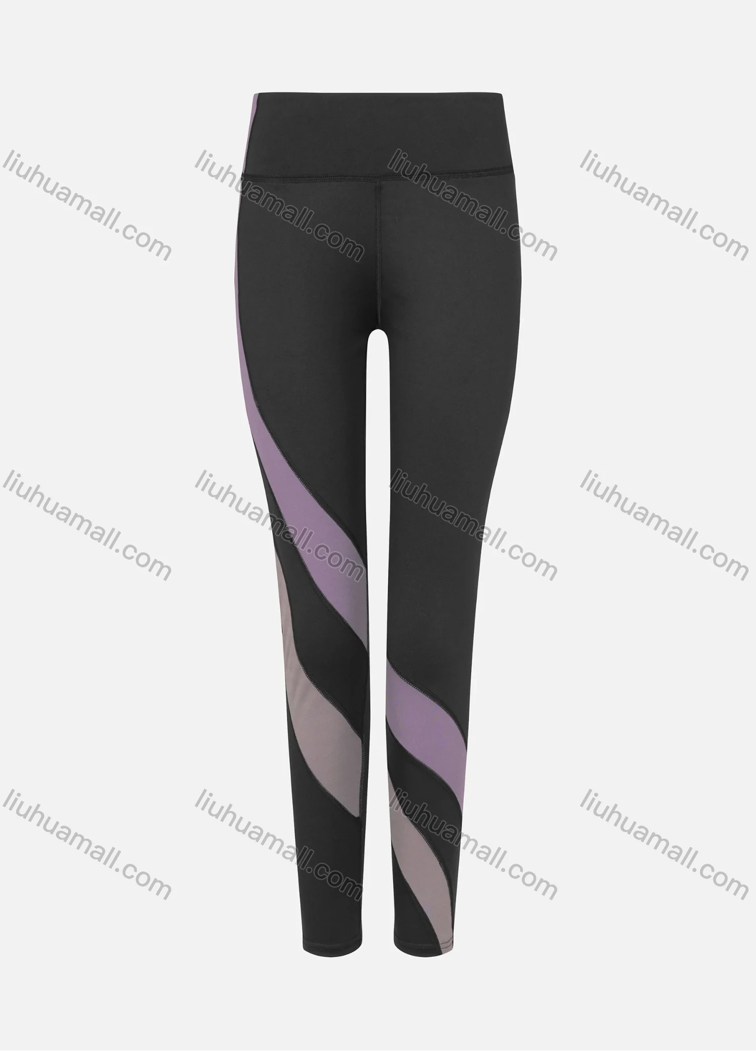 Wholesale Women's Sporty High Waist Colorblock Long Yoga Leggings - Liuhuamall