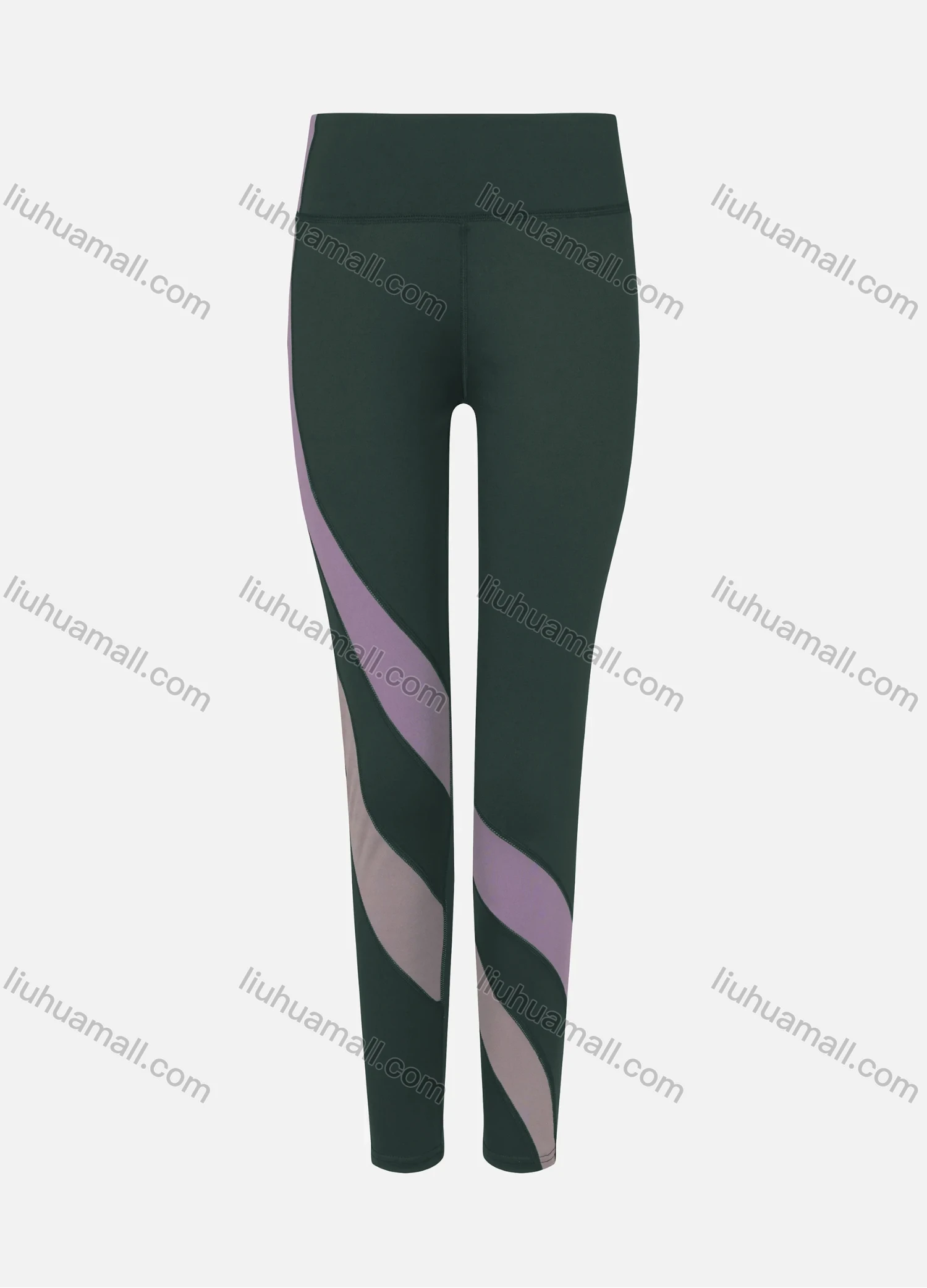 Wholesale Women's Sporty High Waist Colorblock Long Yoga Leggings - Liuhuamall