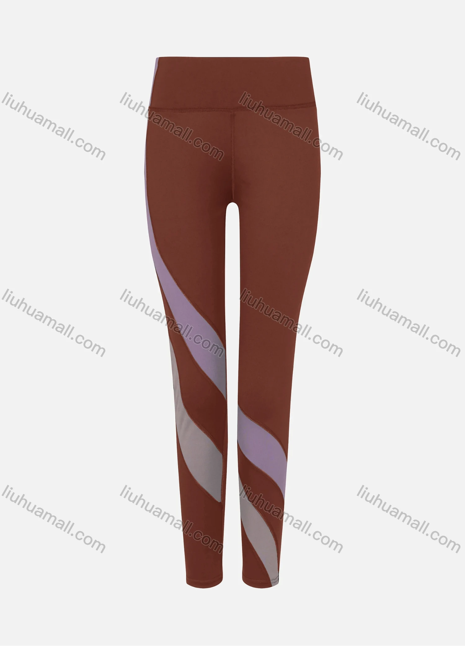 Wholesale Women's Sporty High Waist Colorblock Long Yoga Leggings - Liuhuamall