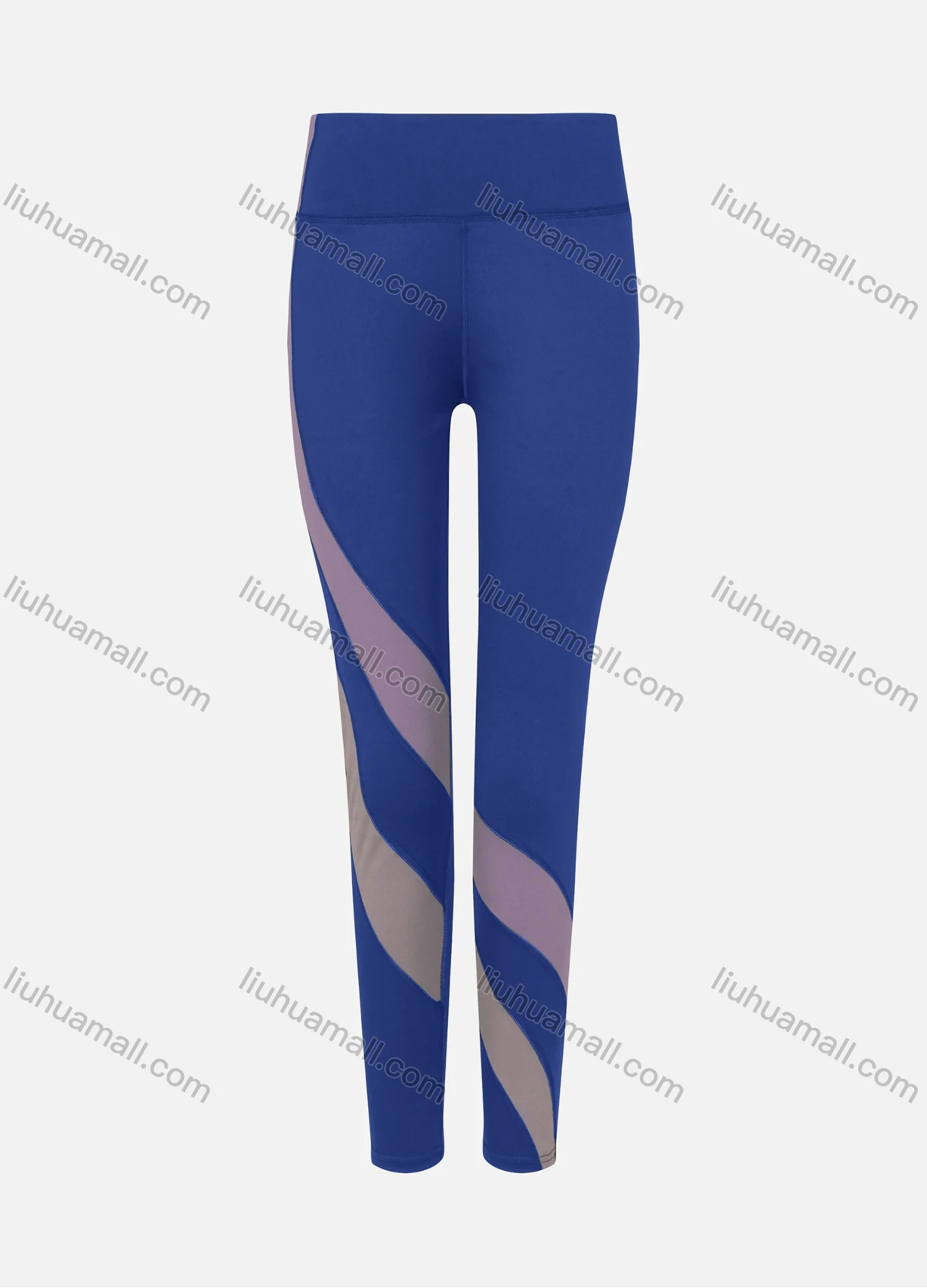 Wholesale Women's Sporty High Waist Colorblock Long Yoga Leggings - Liuhuamall