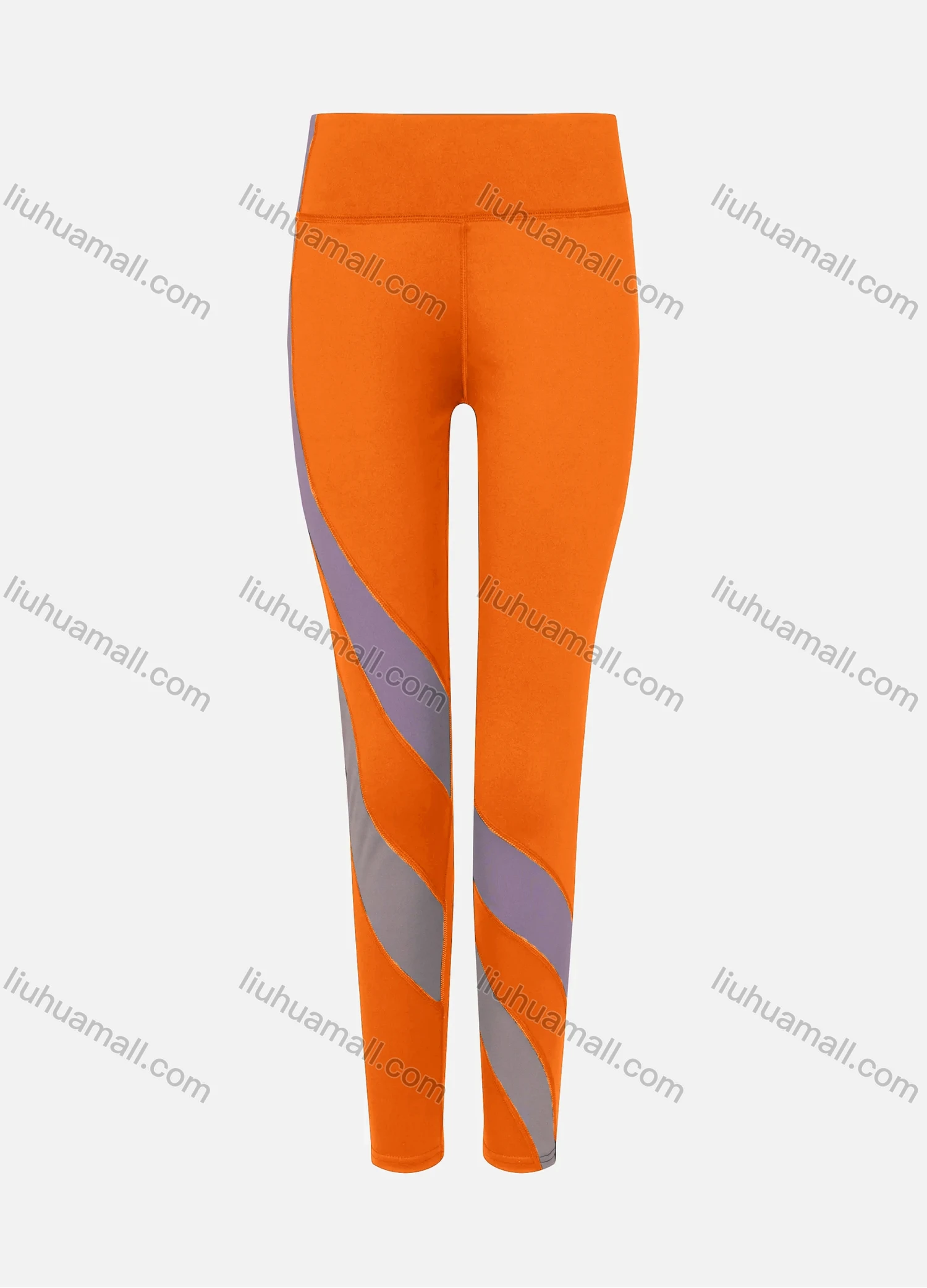 Wholesale Women's Sporty High Waist Colorblock Long Yoga Leggings - Liuhuamall