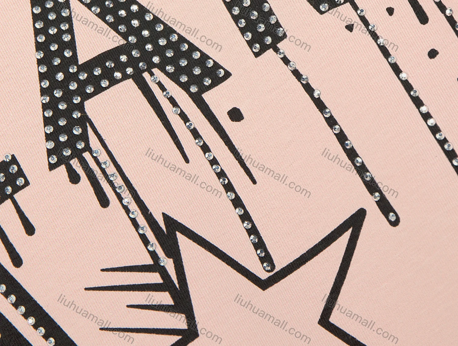 Wholesale Women's Casual Crew Neck Short Sleeve Rhinestone Graphic T-shirt 846201# - Liuhuamall