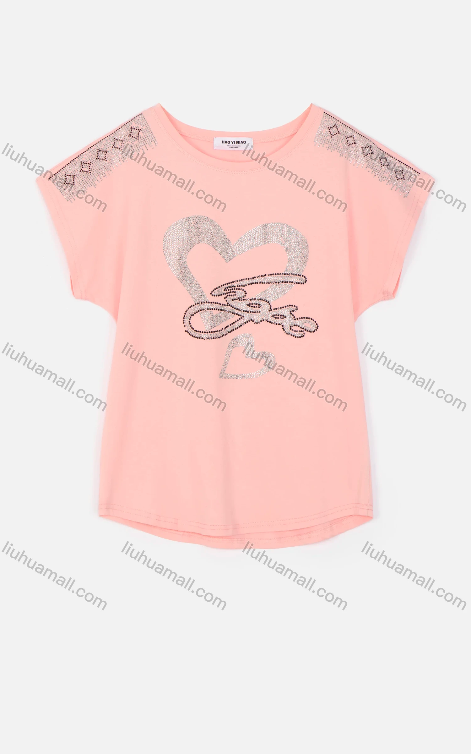 Wholesale Women's Casual Crew Neck Batwing Sleeve Rhinestone Pattern Tops 867921# - Liuhuamall