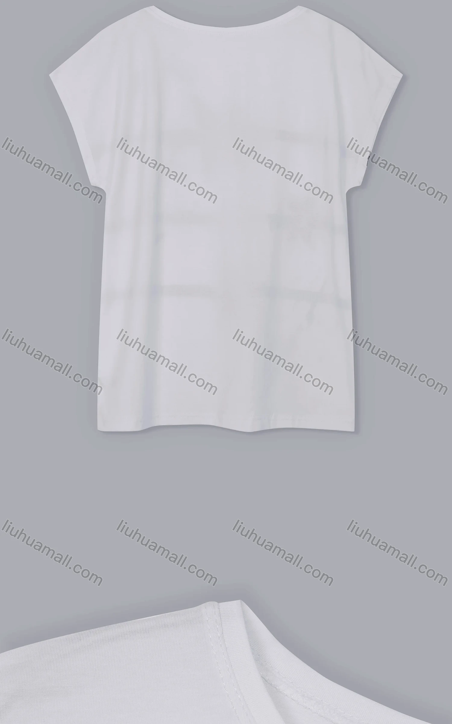 Wholesale Women's Casual Crew Neck Short Sleeve Rhinestone Ink Splash Print Tops 882372# - Liuhuamall