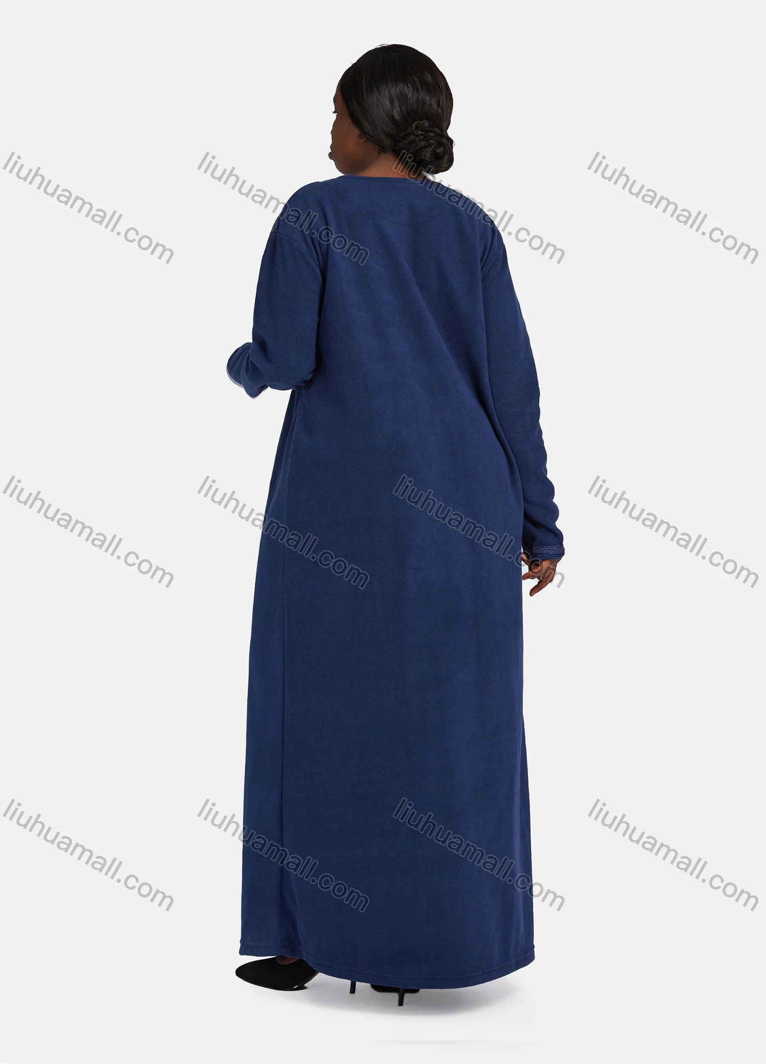 Wholesale Women's Vintage Long Sleeve Square Neck Embroidery Trim Leaf Rhinestone Pattern Maxi Nightgown - Liuhuamall