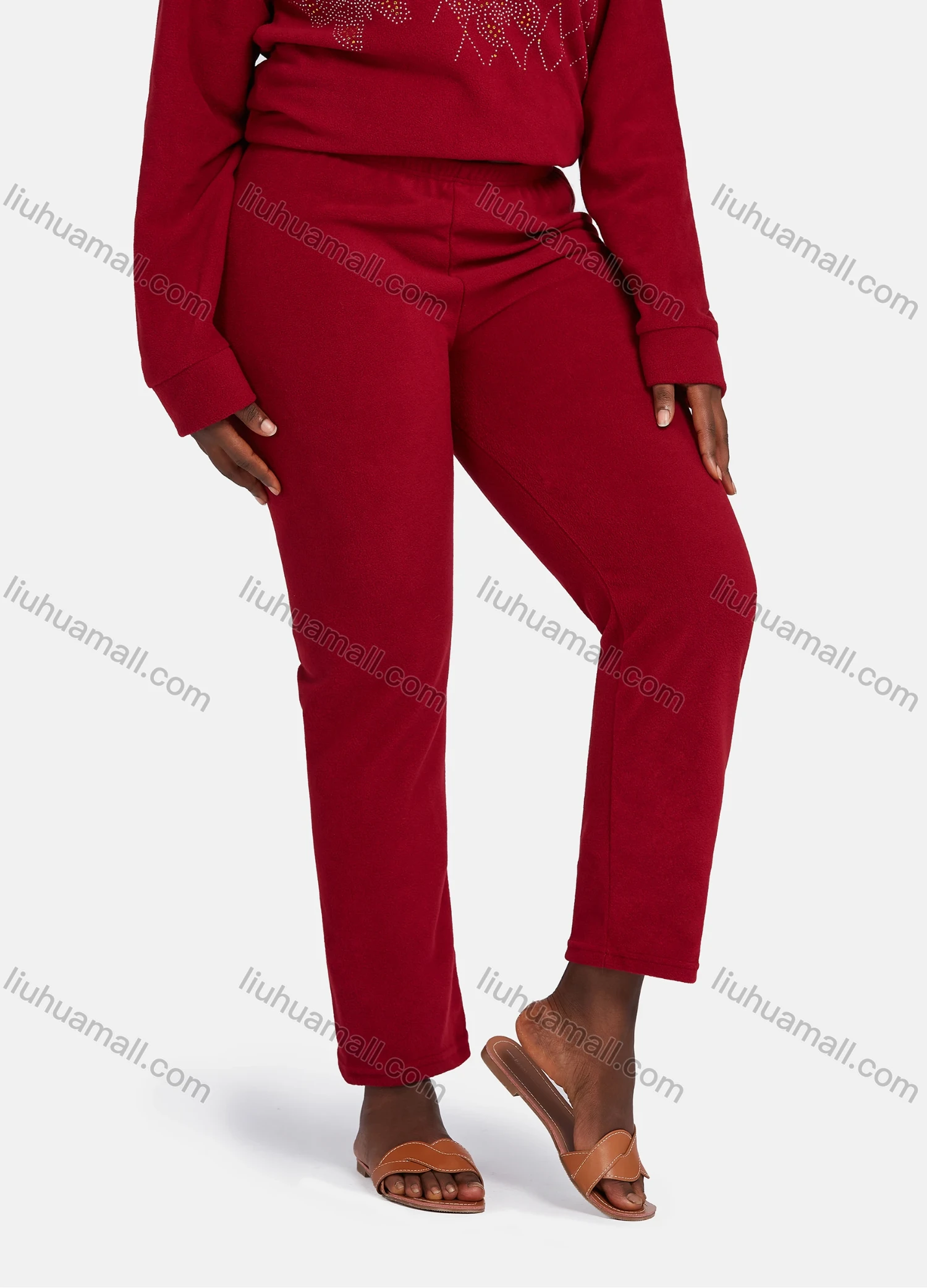 Wholesale Women's Vintage Lounge Long Sleeve Button Front Plain Rhinestone Butterfly Tops & Pants Pajamas Sets - Liuhuamall