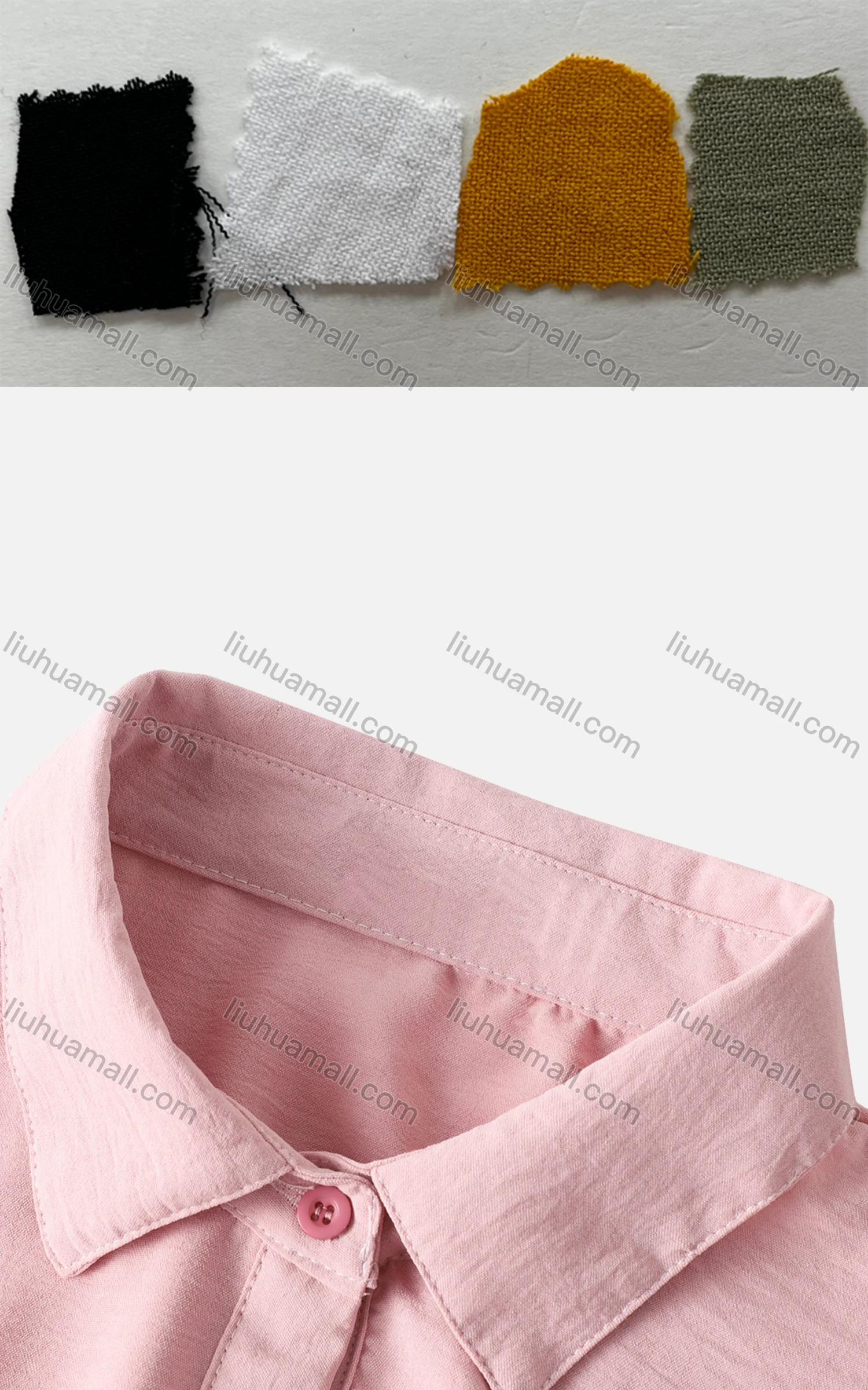 Wholesale Women's Causal Collared Rolled Sleeve Flap Pockets Button Down Tiered Shirt Dress - Liuhuamall