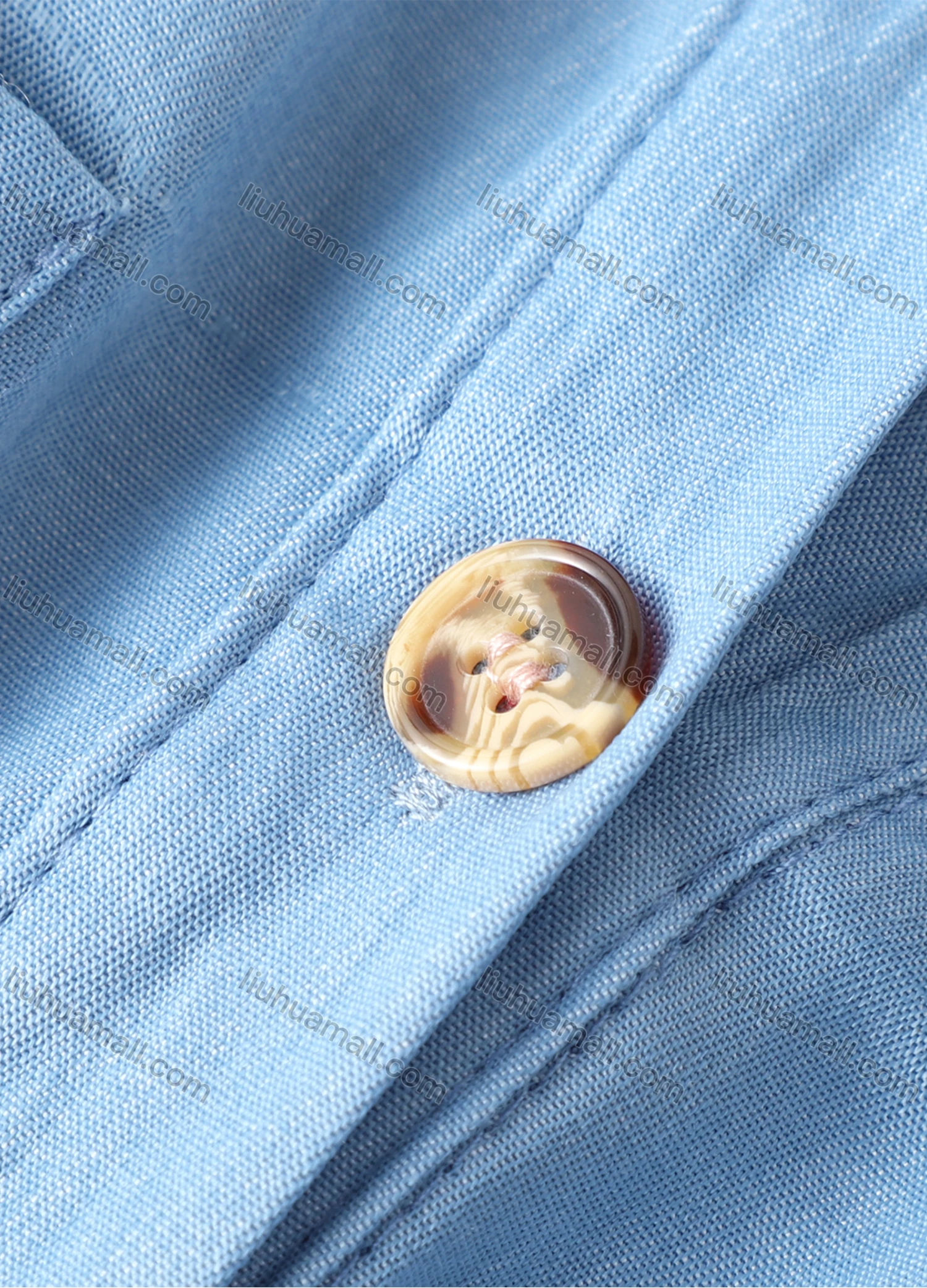 Wholesale Women's V Neck Short Sleeve Dual Pockets Button Front Curved Hem Drawstring Short Shirt Dress - Liuhuamall