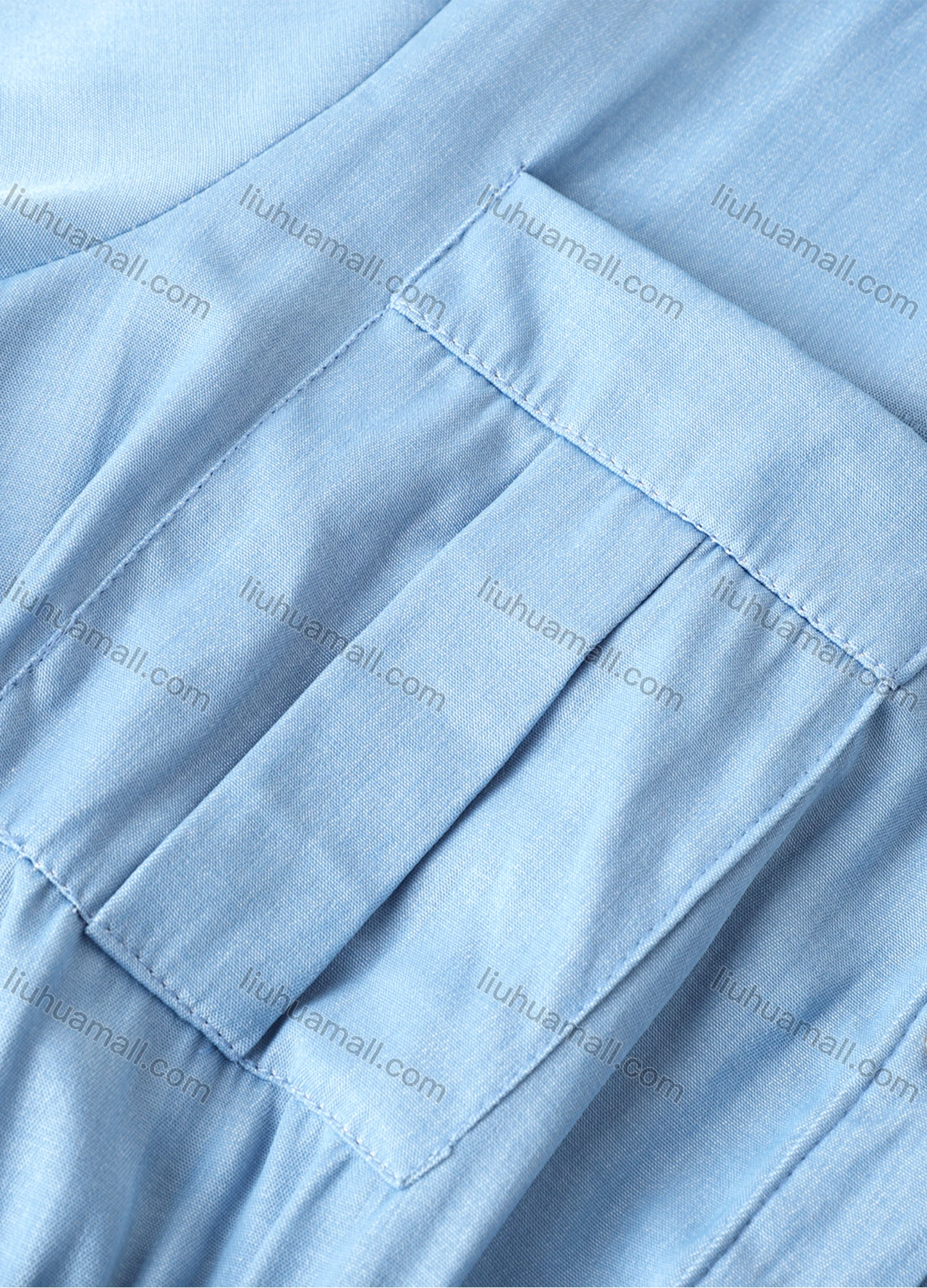 Wholesale Women's V Neck Short Sleeve Dual Pockets Button Front Curved Hem Drawstring Short Shirt Dress - Liuhuamall