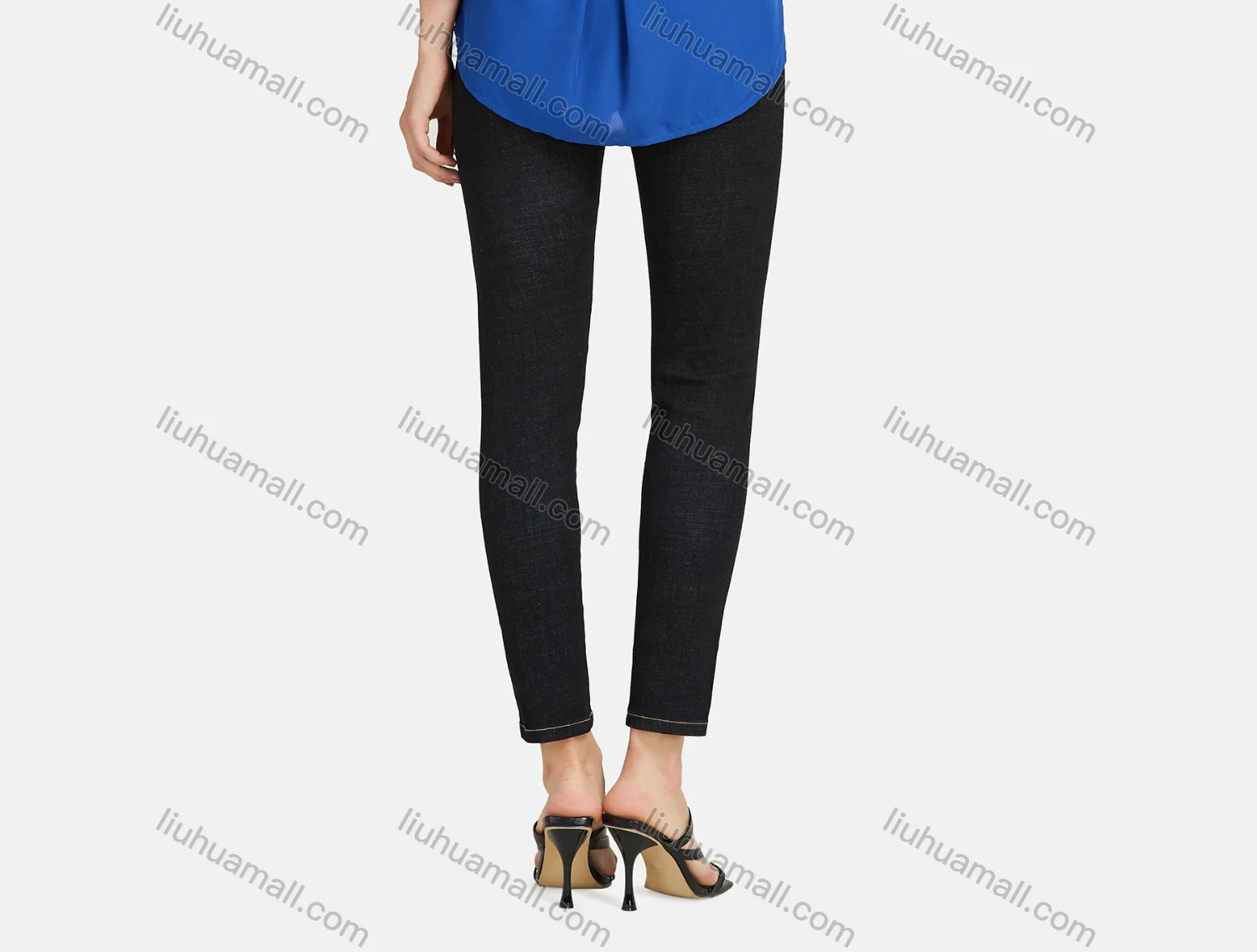 Wholesale Women's V Neck Adjustable Three Quarter Sleeve Ruched Plain Blouse A1625-0919# - Liuhuamall