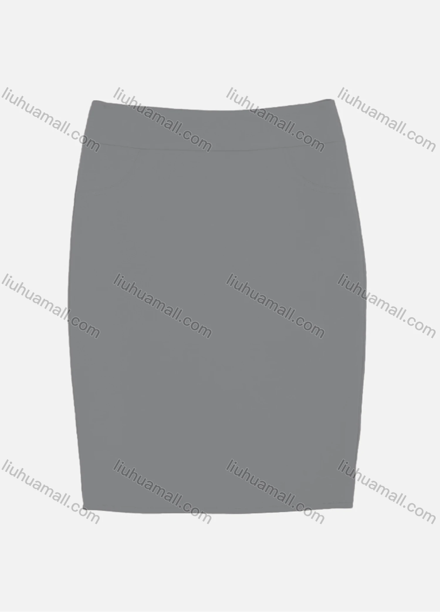 Wholesale Women's Slant Pocket Zipper Back Slit Plain Short Skirts 2050-6789# - Liuhuamall