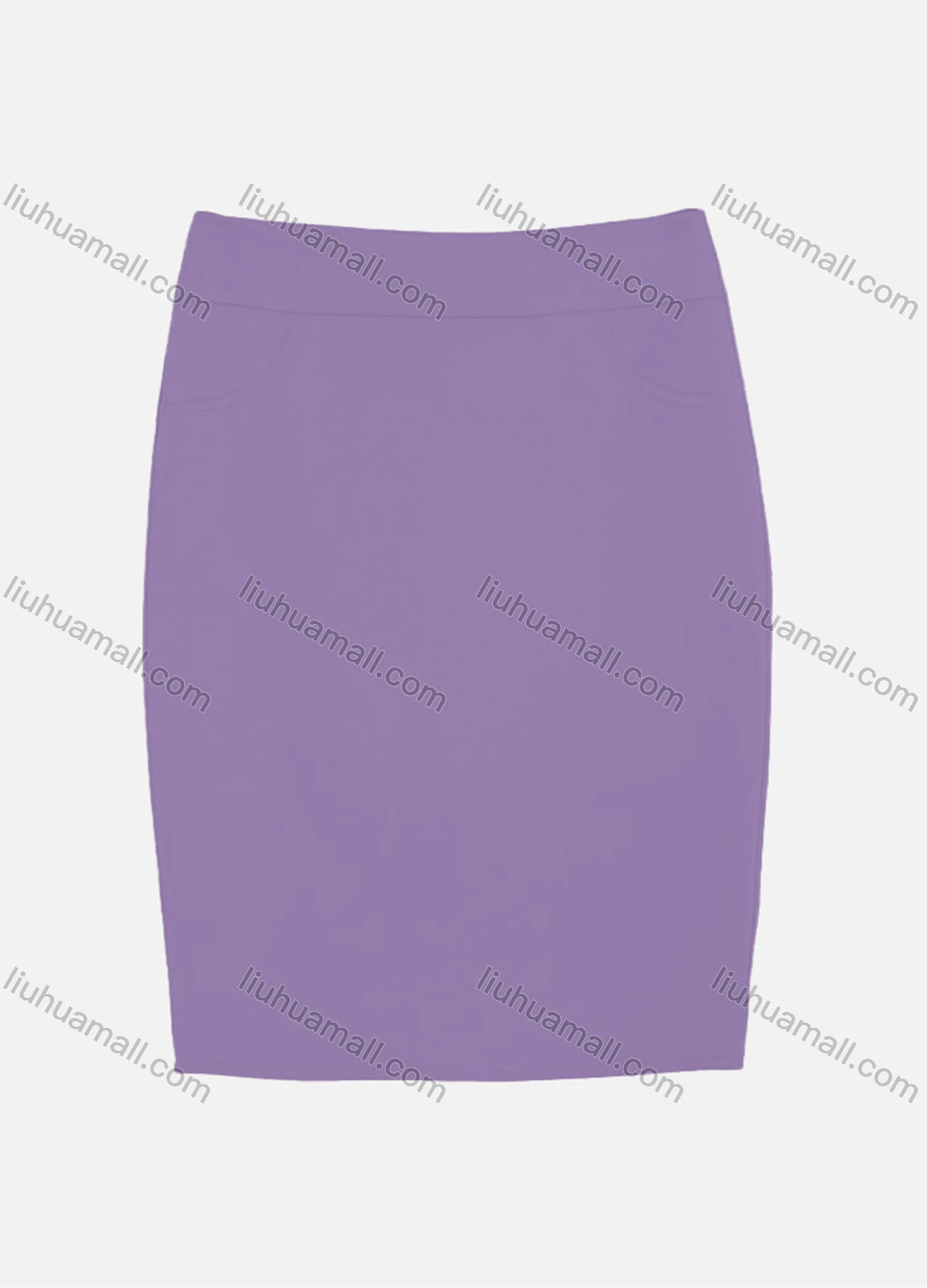 Wholesale Women's Slant Pocket Zipper Back Slit Plain Short Skirts 2050-6789# - Liuhuamall