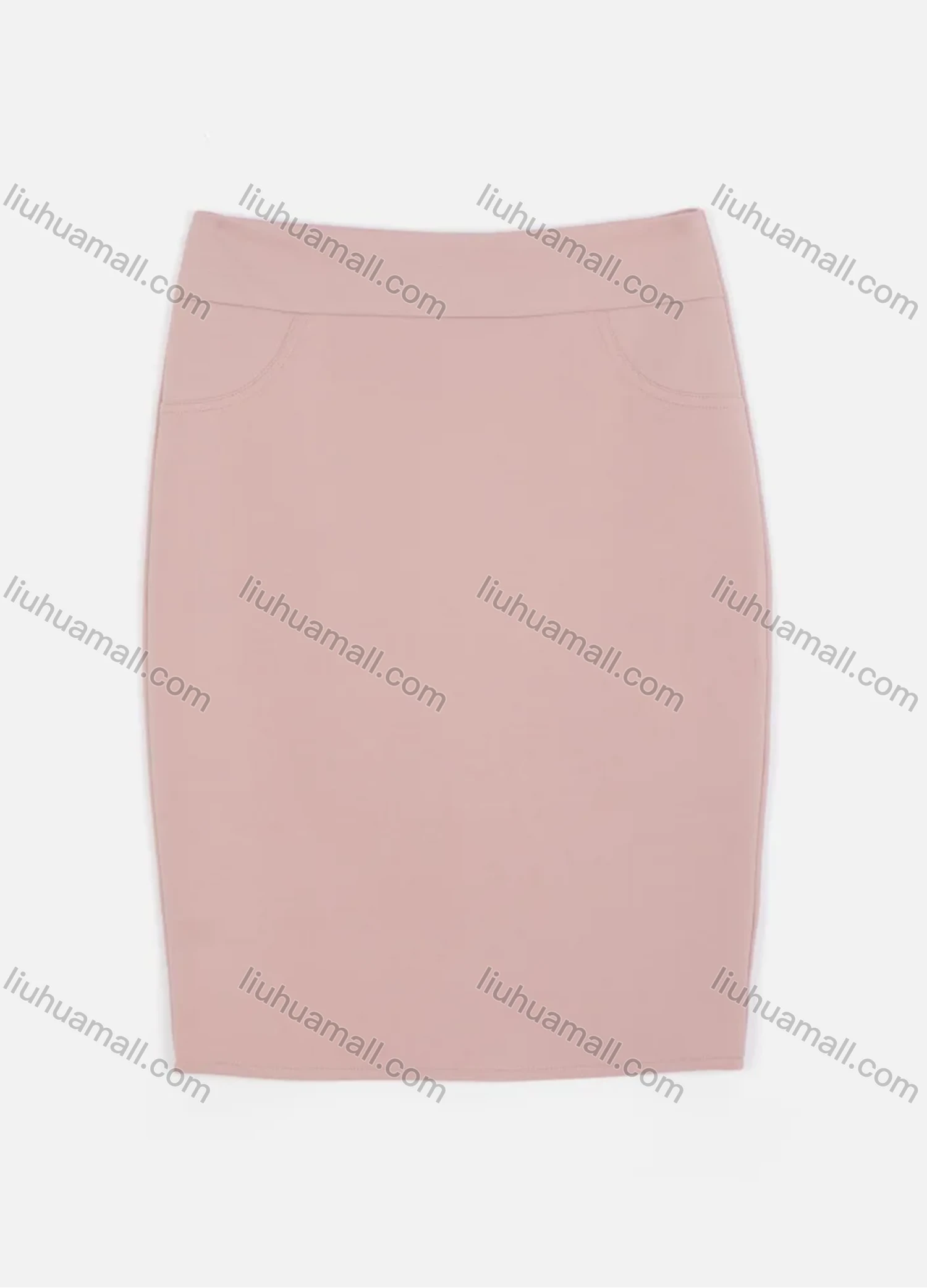 Wholesale Women's Slant Pocket Zipper Back Slit Plain Short Skirts 2050-6789# - Liuhuamall
