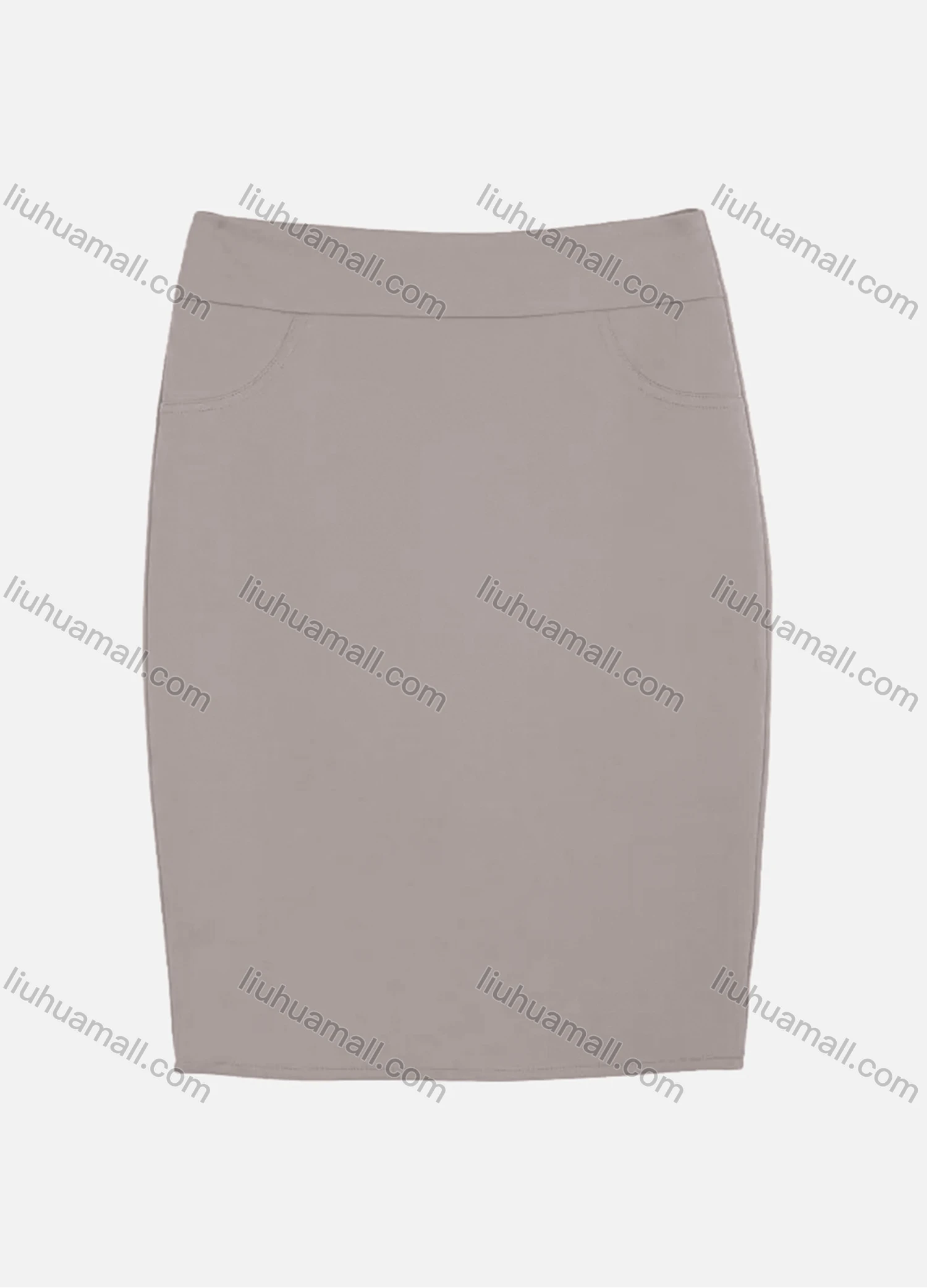 Wholesale Women's Slant Pocket Zipper Back Slit Plain Short Skirts 2050-6789# - Liuhuamall