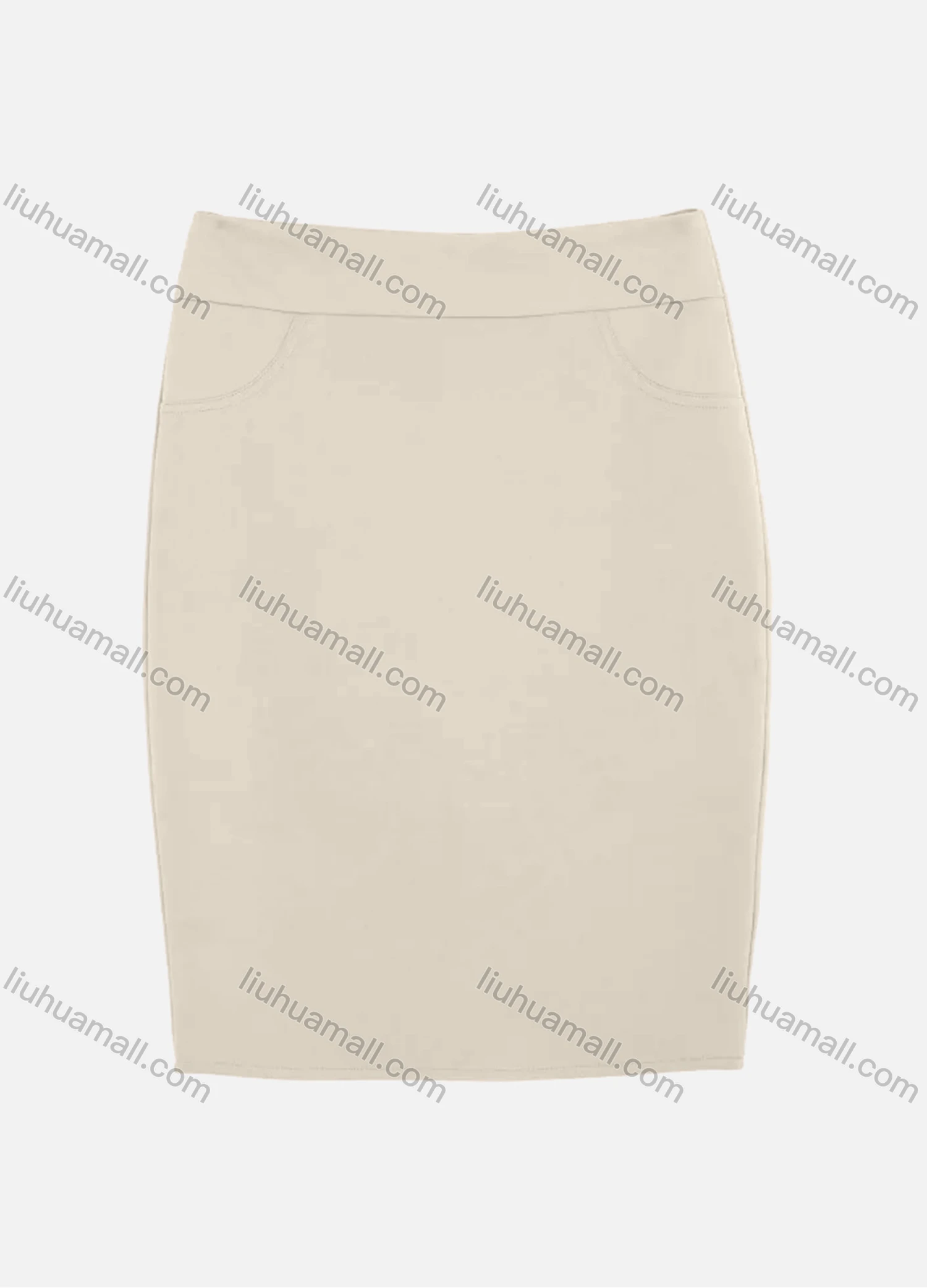 Wholesale Women's Slant Pocket Zipper Back Slit Plain Short Skirts 2050-6789# - Liuhuamall