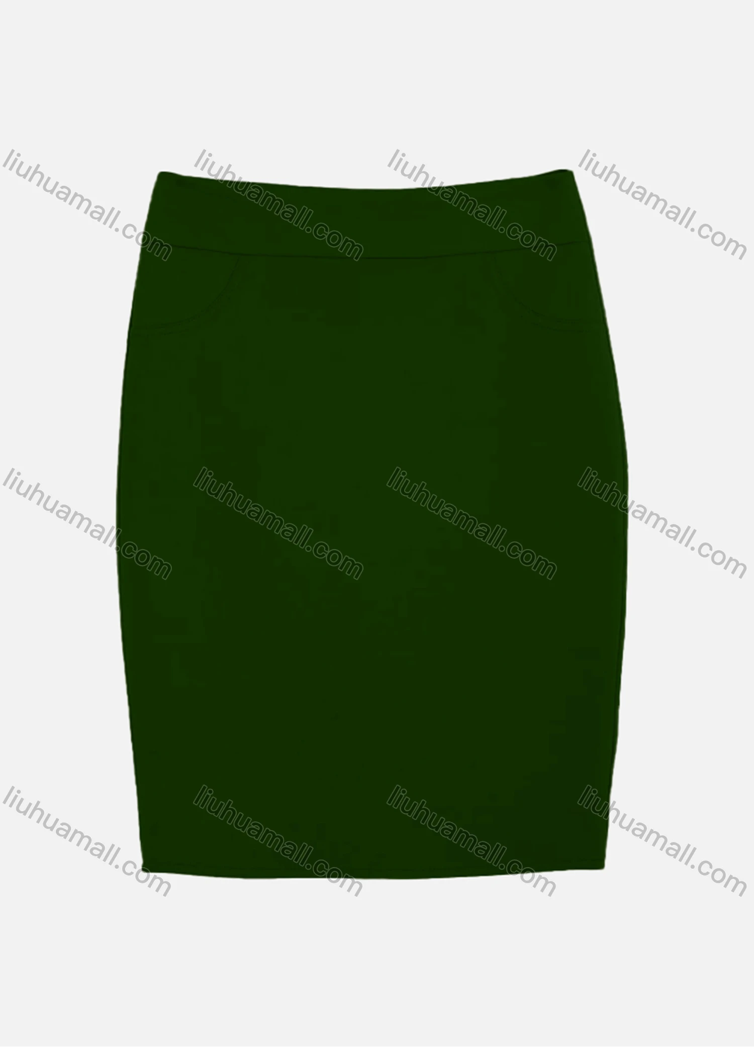 Wholesale Women's Slant Pocket Zipper Back Slit Plain Short Skirts 2050-6789# - Liuhuamall