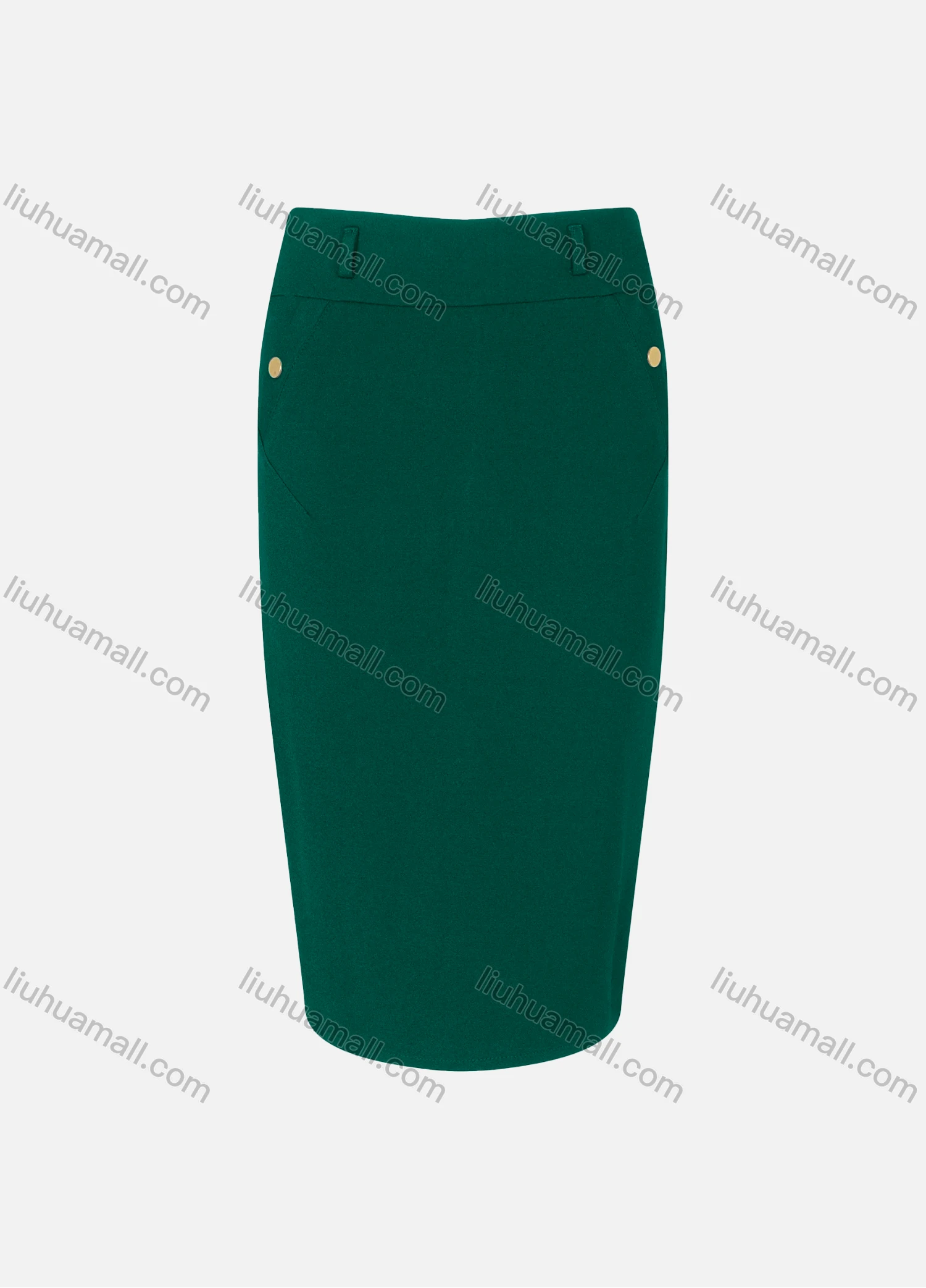 Wholesale Women's Zipper Slant Pocket Front Slit Plain Midi Skirts - Liuhuamall